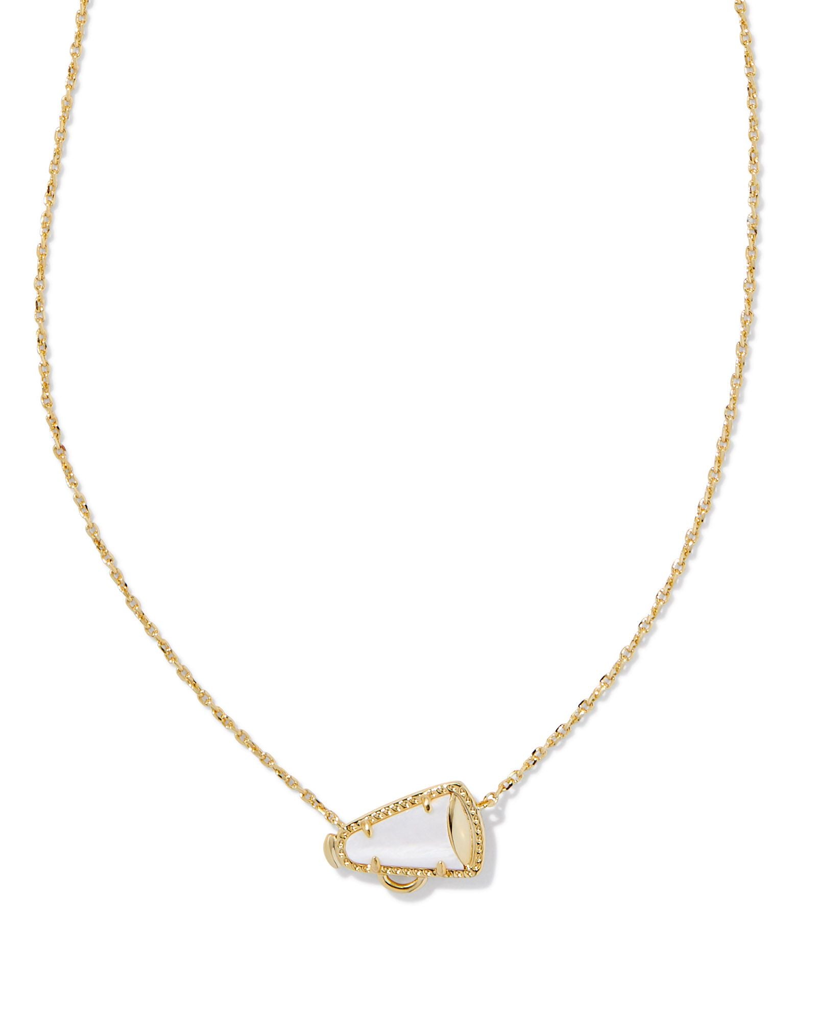 Kendra Scott Cheer Short Pendant Necklace - Gold White Mother Of Pearl