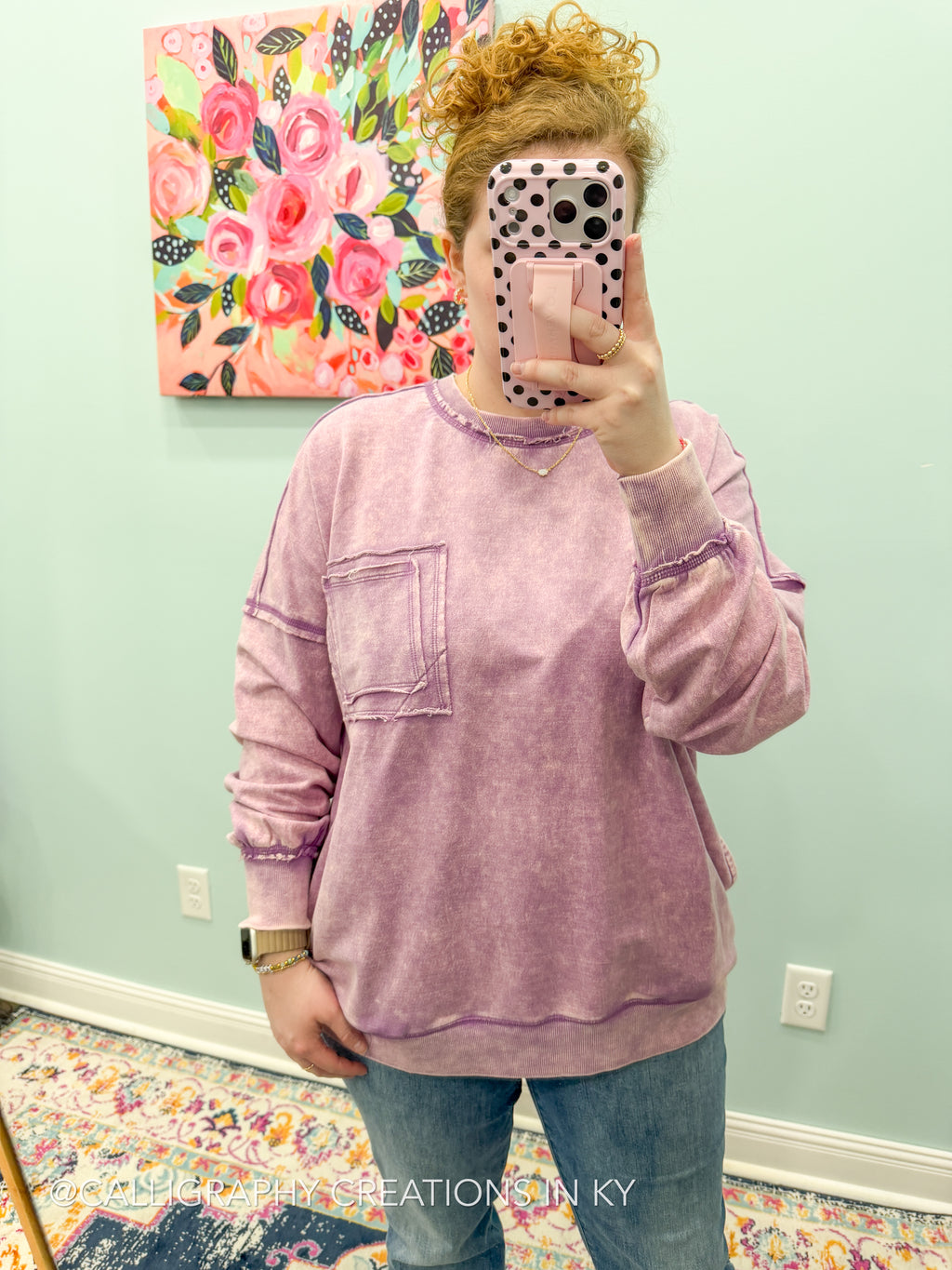 Violet | Acid Wash Pullover