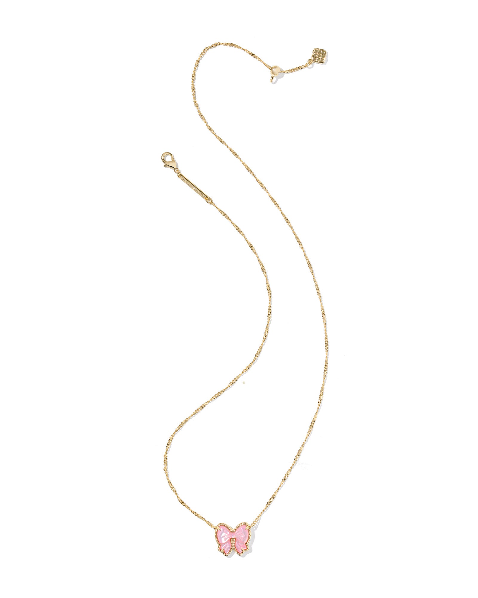 Kendra Scott Haley Bow Short Pendant Necklace - Gold Blush Ivory Mother Of Pearl