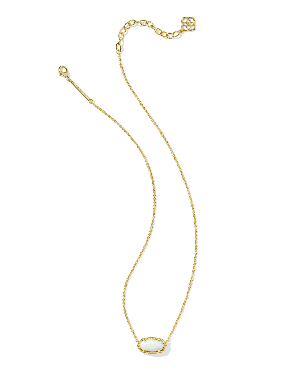 Kendra Scott Elisa Pendant Necklace - Gold Light Yellow Kyocera Opal