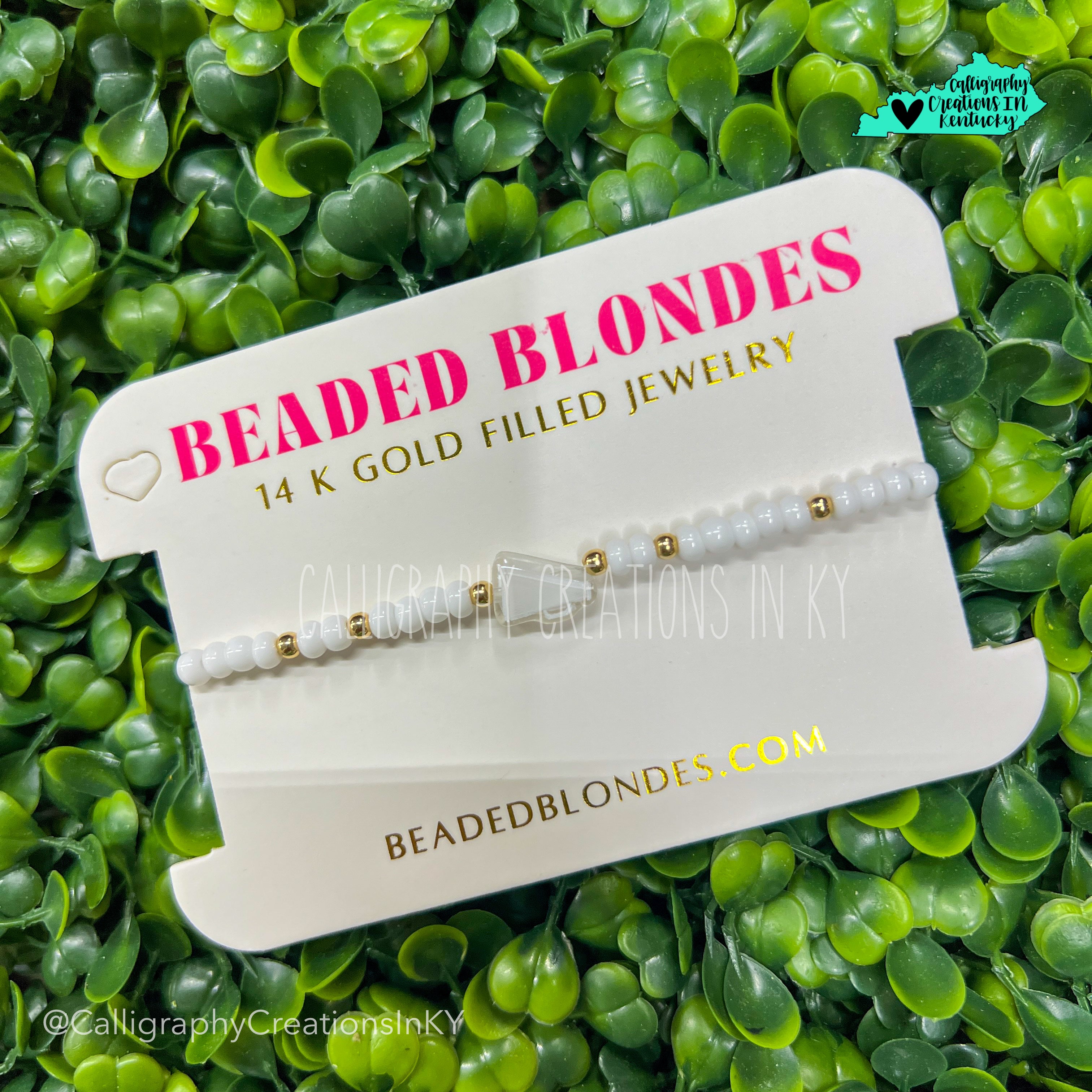 Megaphone Cheer Bracelet: Sprinkle / Standard 6.75 inch | Beaded Blondes