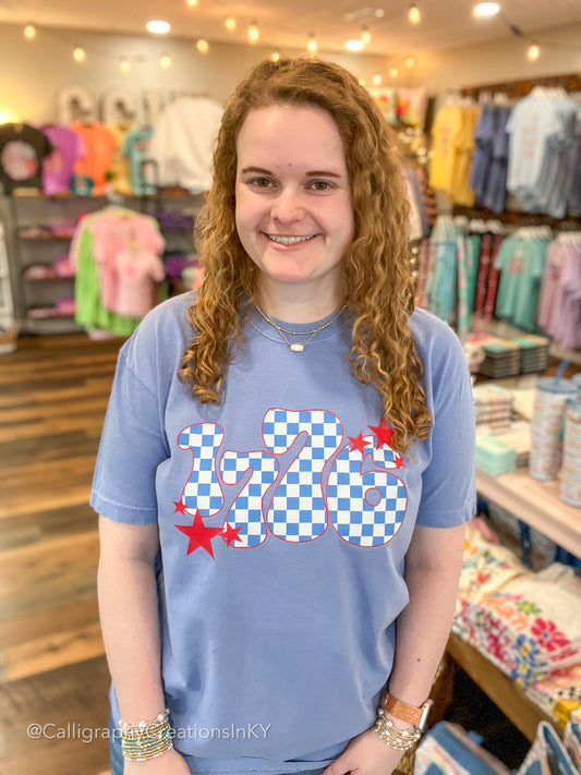 Retro Checkered 1776 Tee