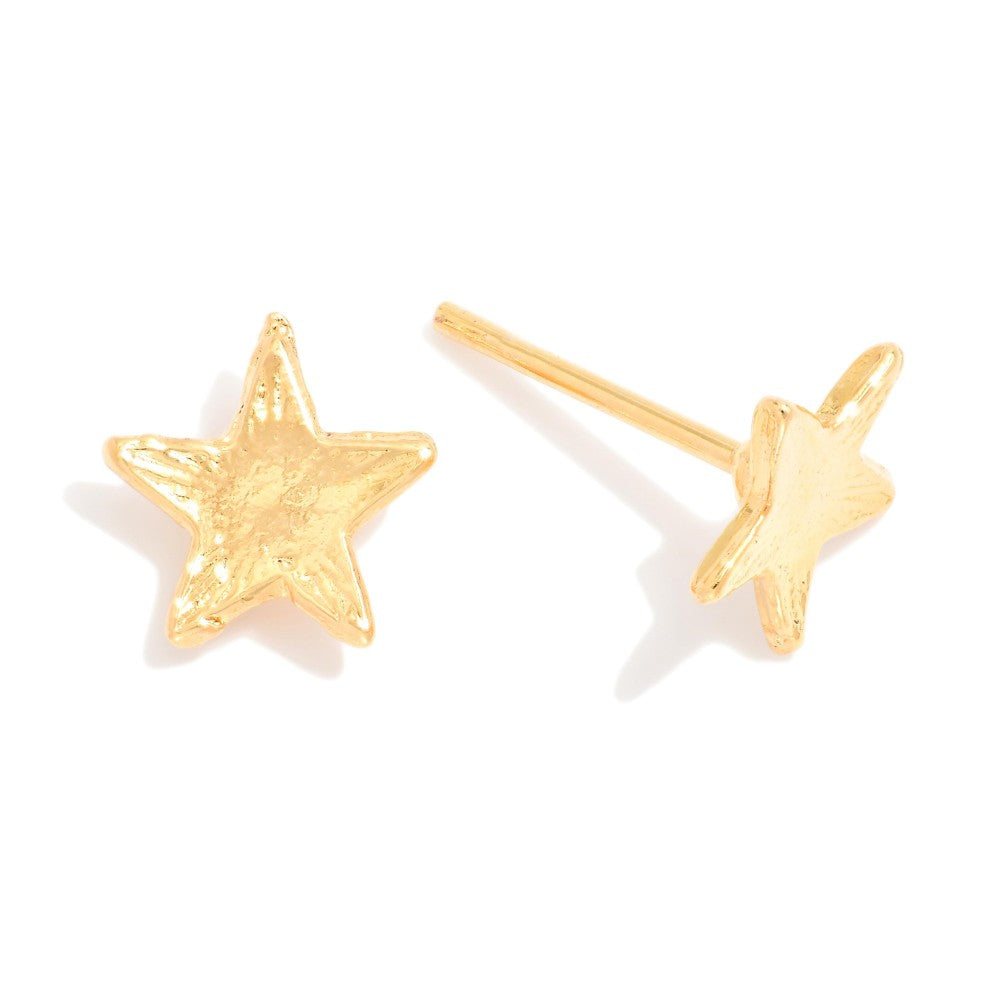Small Gold Star Stud Earrings