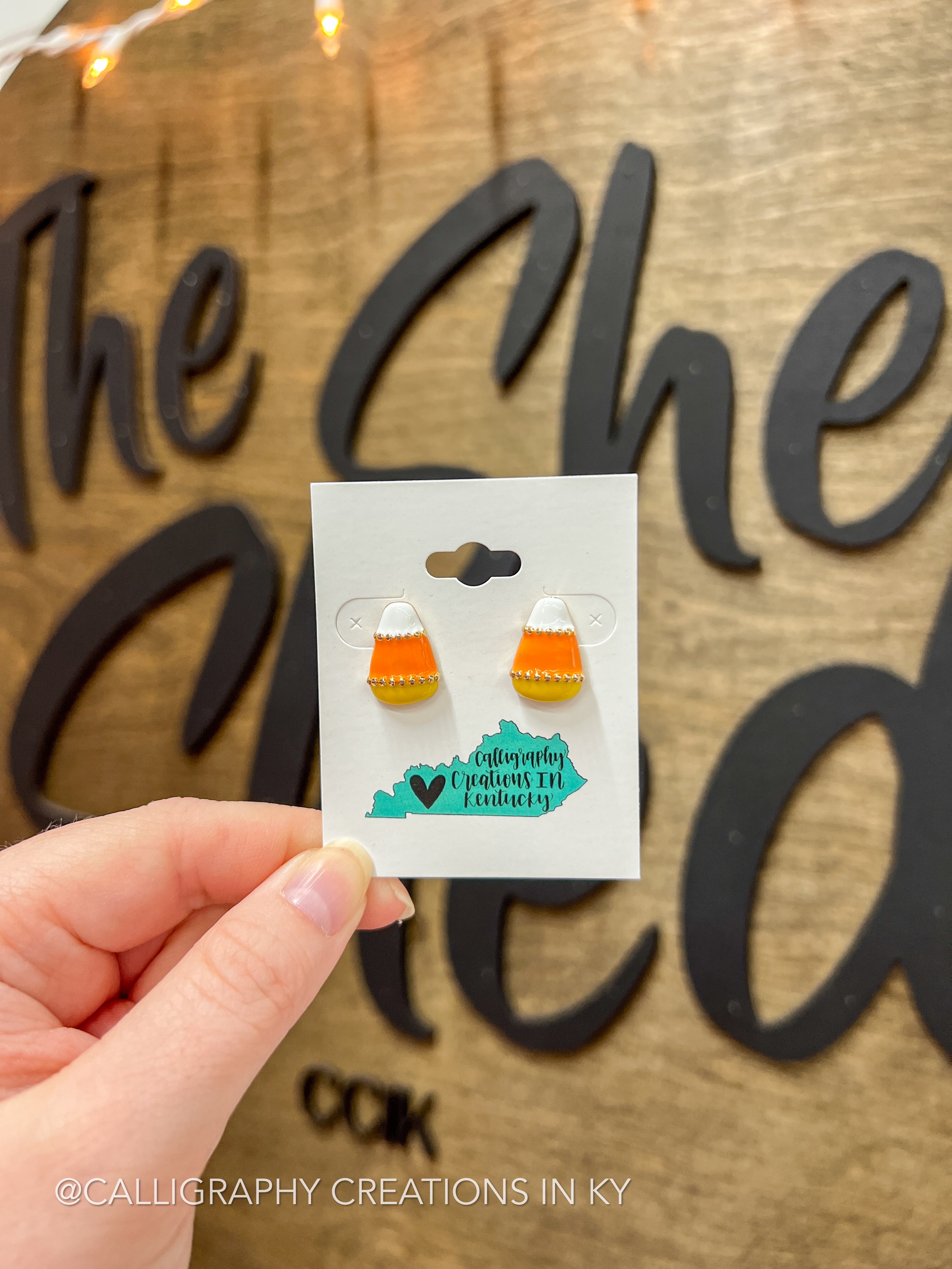 Cute Candy Corn Stud Earrings