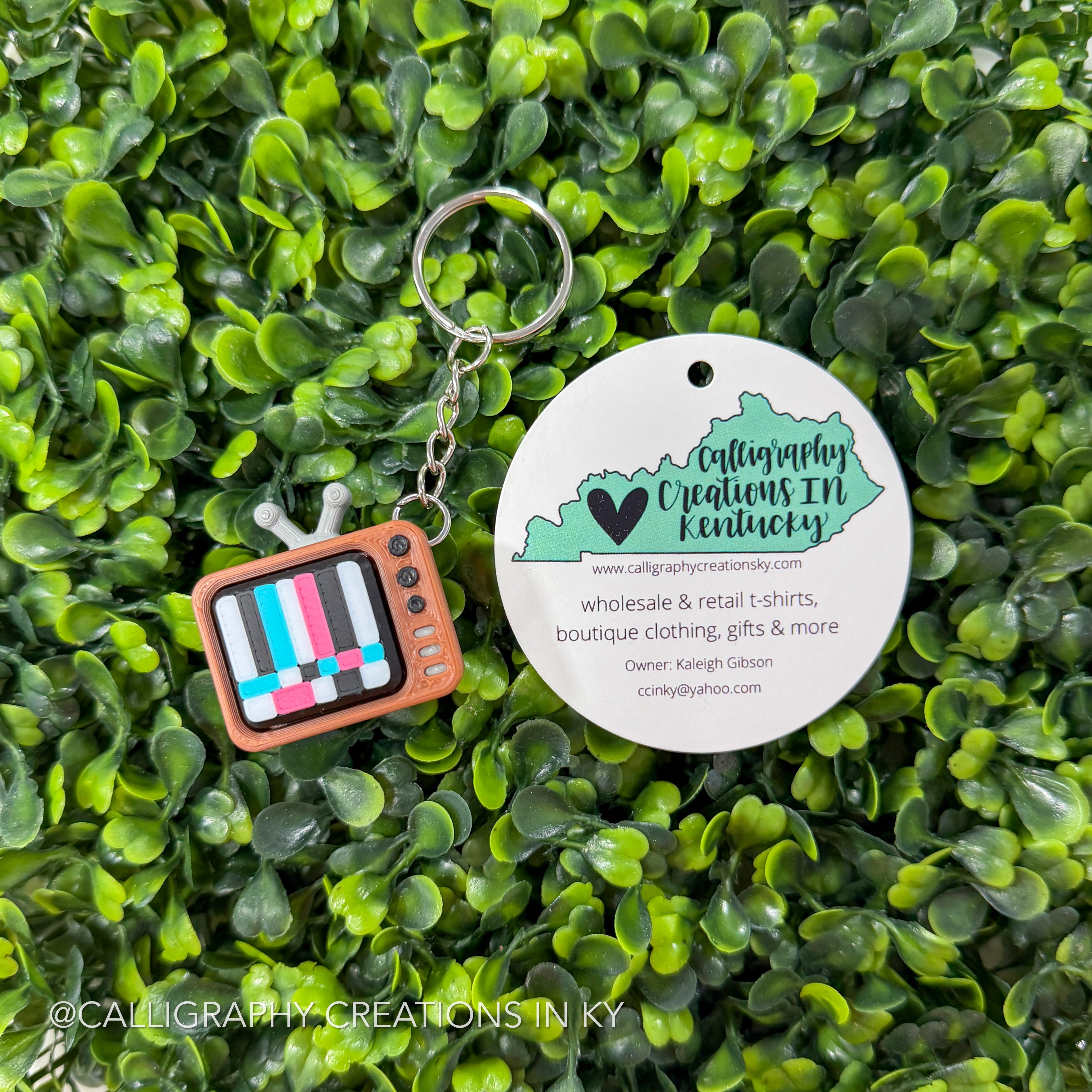 No Signal TV Fidget Clicker Keychain