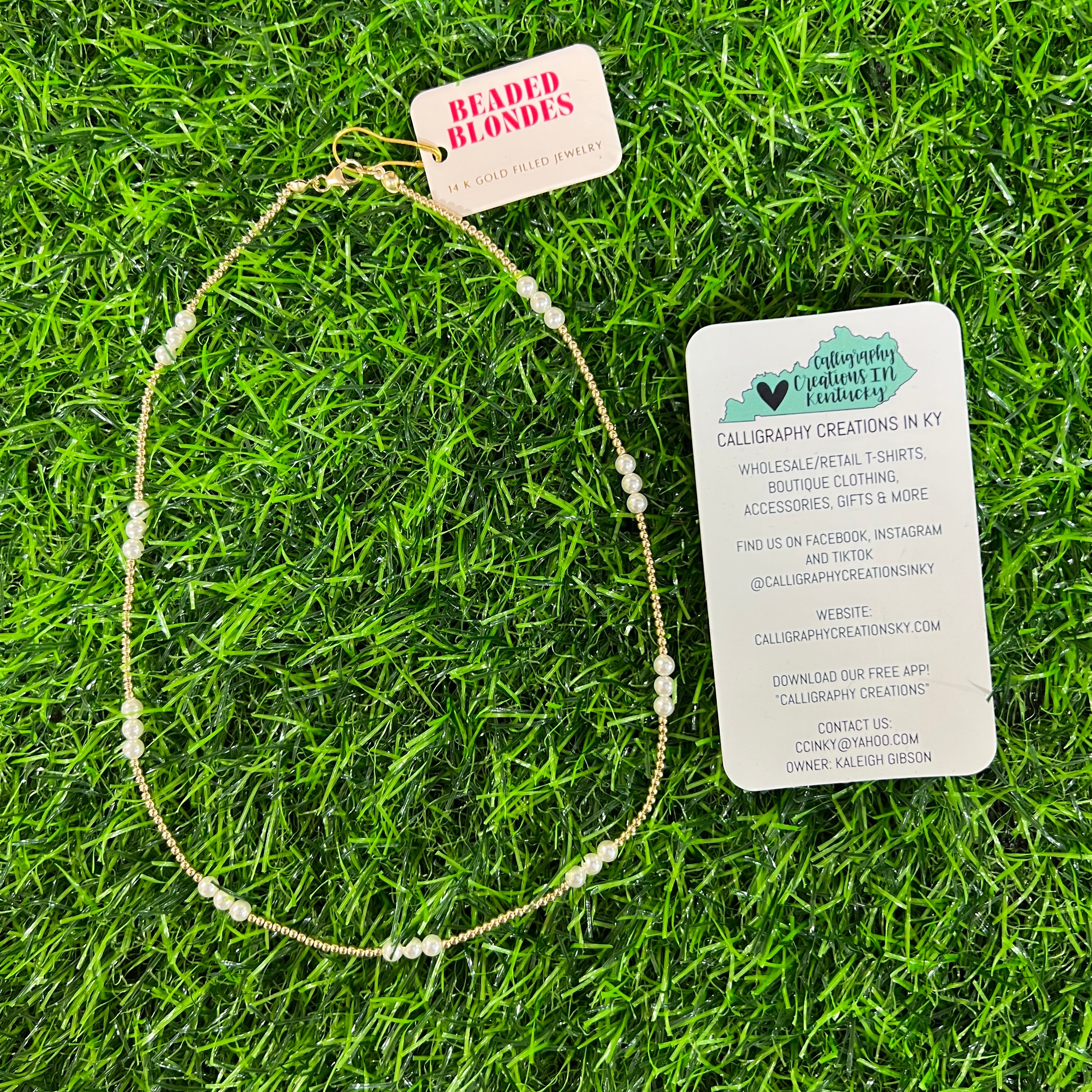 ILY Pearl Beaded Blondes Necklace