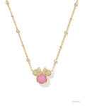 Disney | Kendra Scott Minnie Mouse Short Pendant Necklace - Gold Hot Pink Drusy