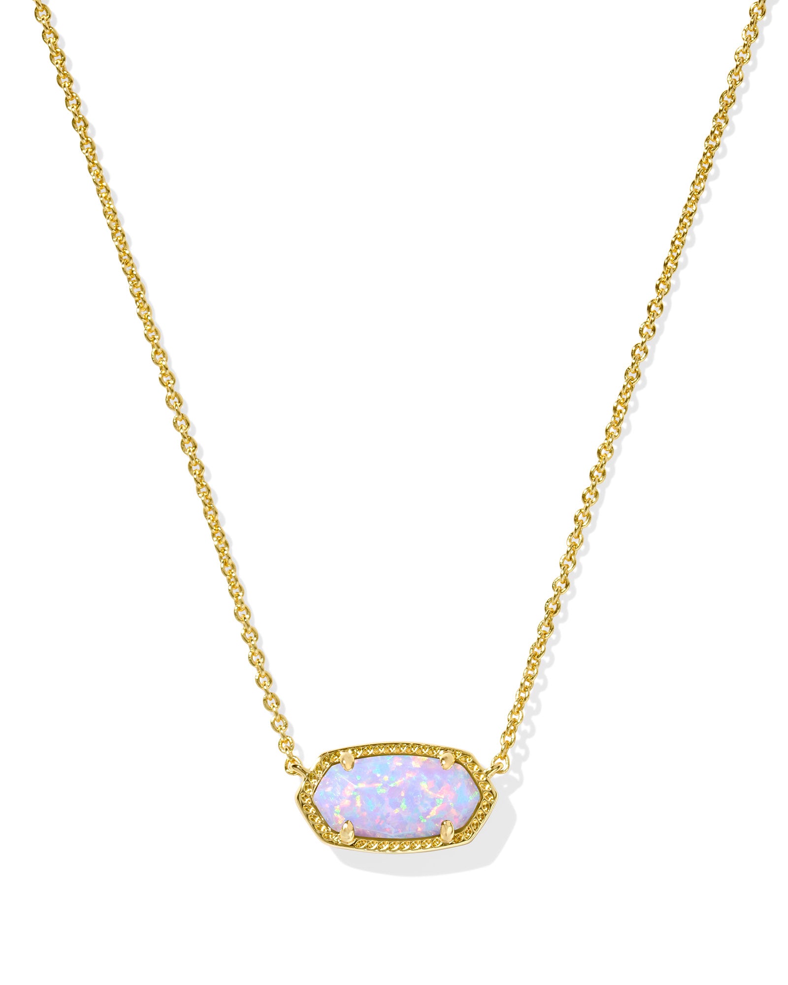Kendra Scott Elisa Pendant Necklace - Gold Lilac Kyocera Opal