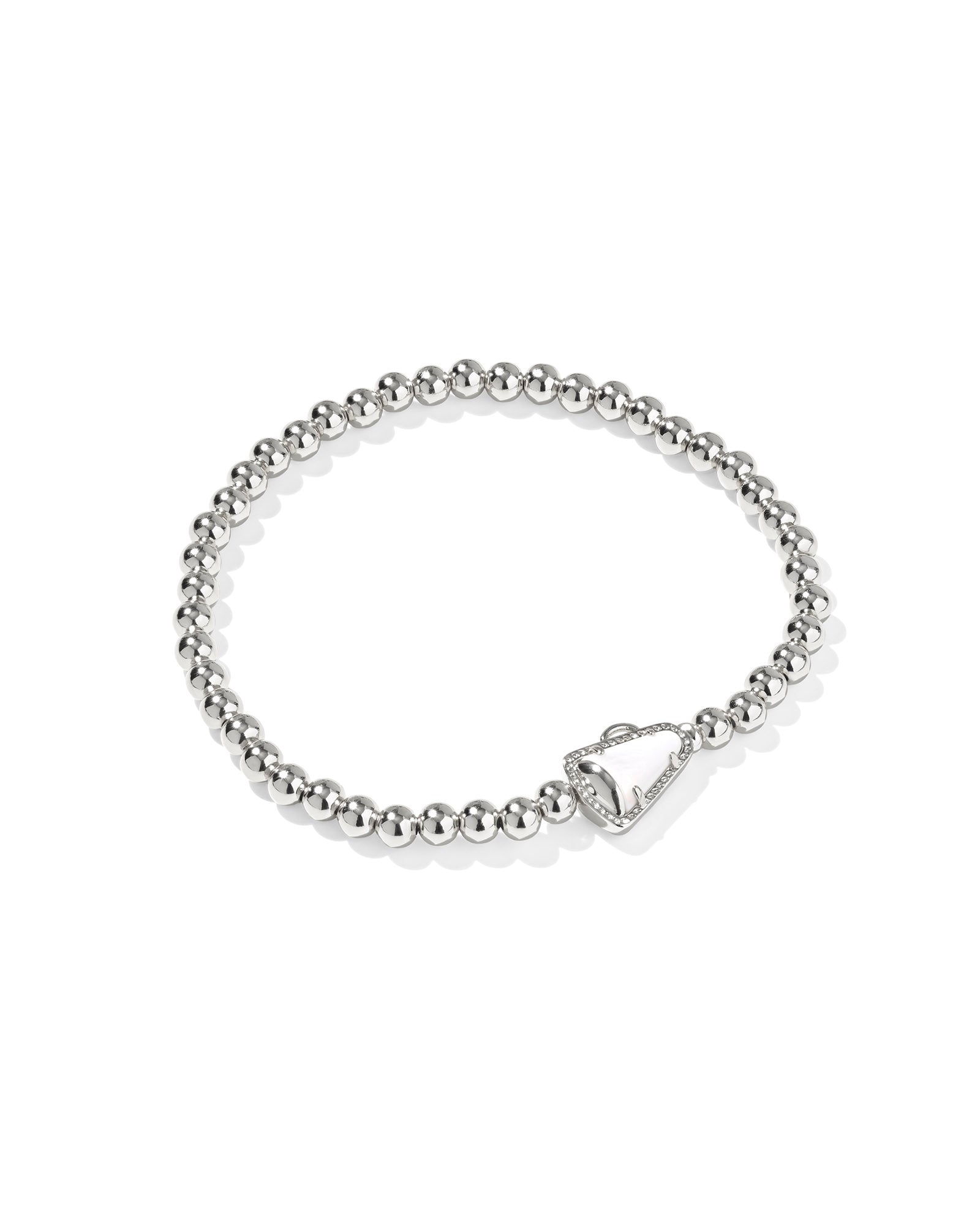 Kendra Scott Cheer Stretch Bracelet - Silver White Mother Of Pearl