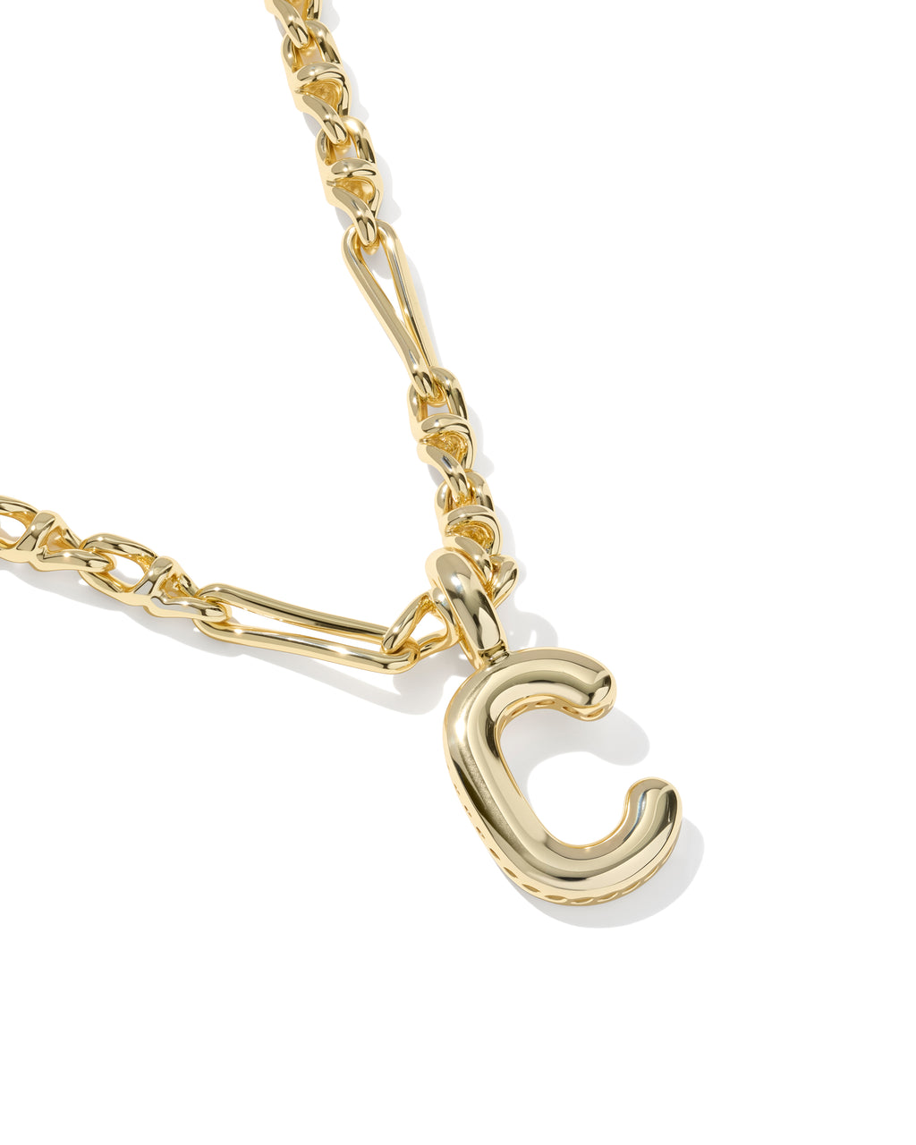 Kendra Scott Bubble Letter C Short Pendant Necklace - Gold