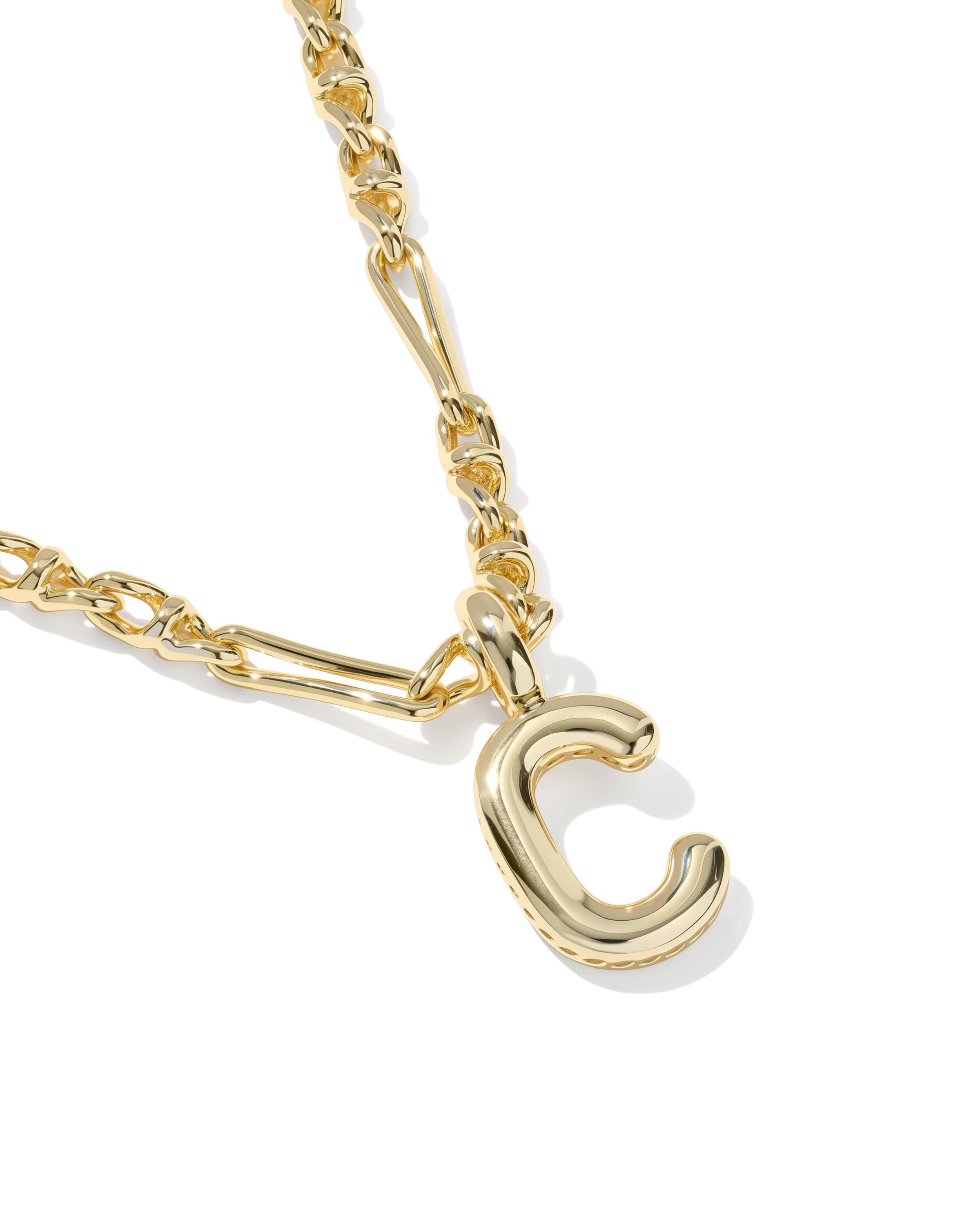 Kendra Scott Bubble Letter C Short Pendant Necklace - Gold
