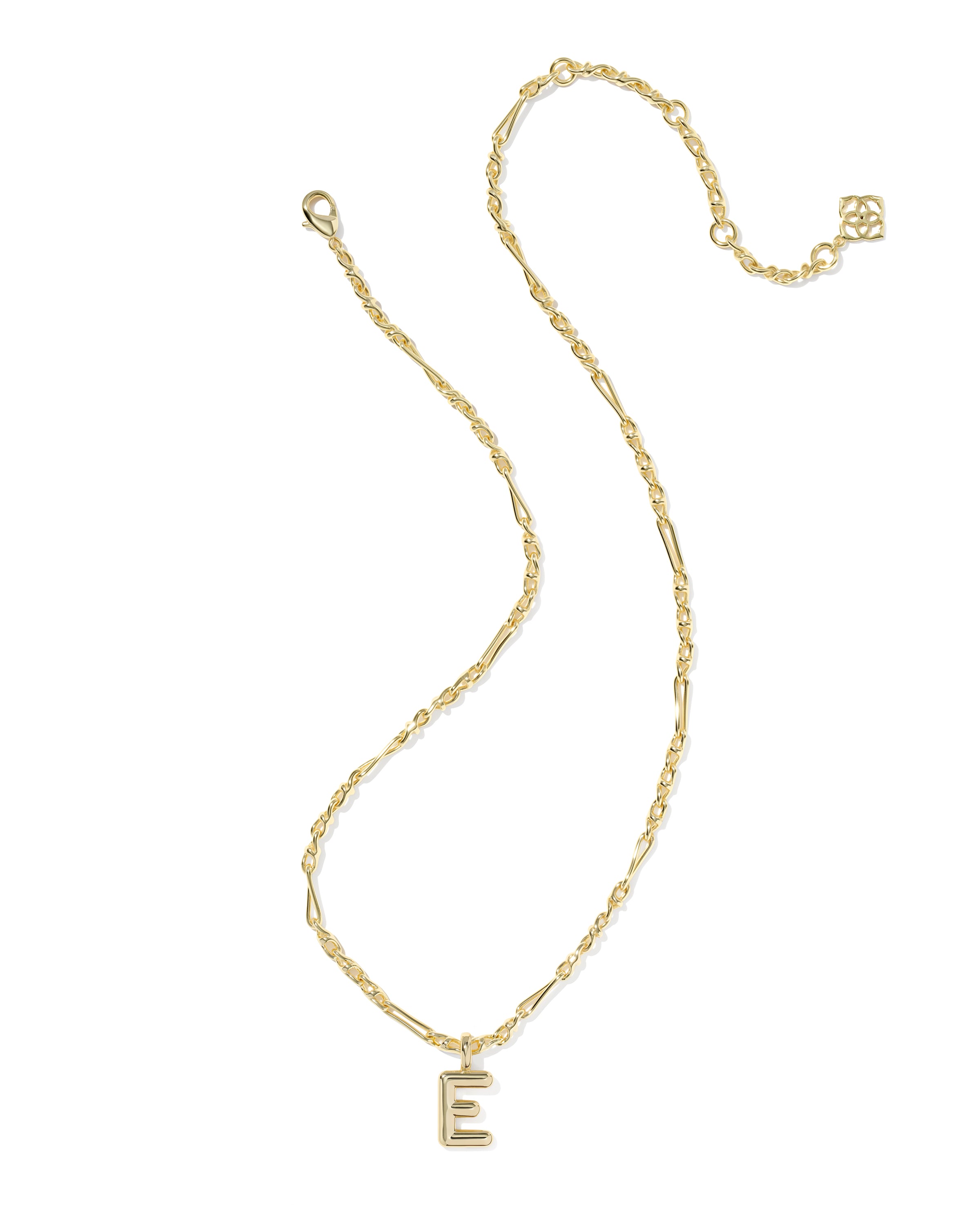A delicate gold chain necklace featuring a small, openwork triangular pendant with the letter 'A' in the center, displayed on a clean white background.