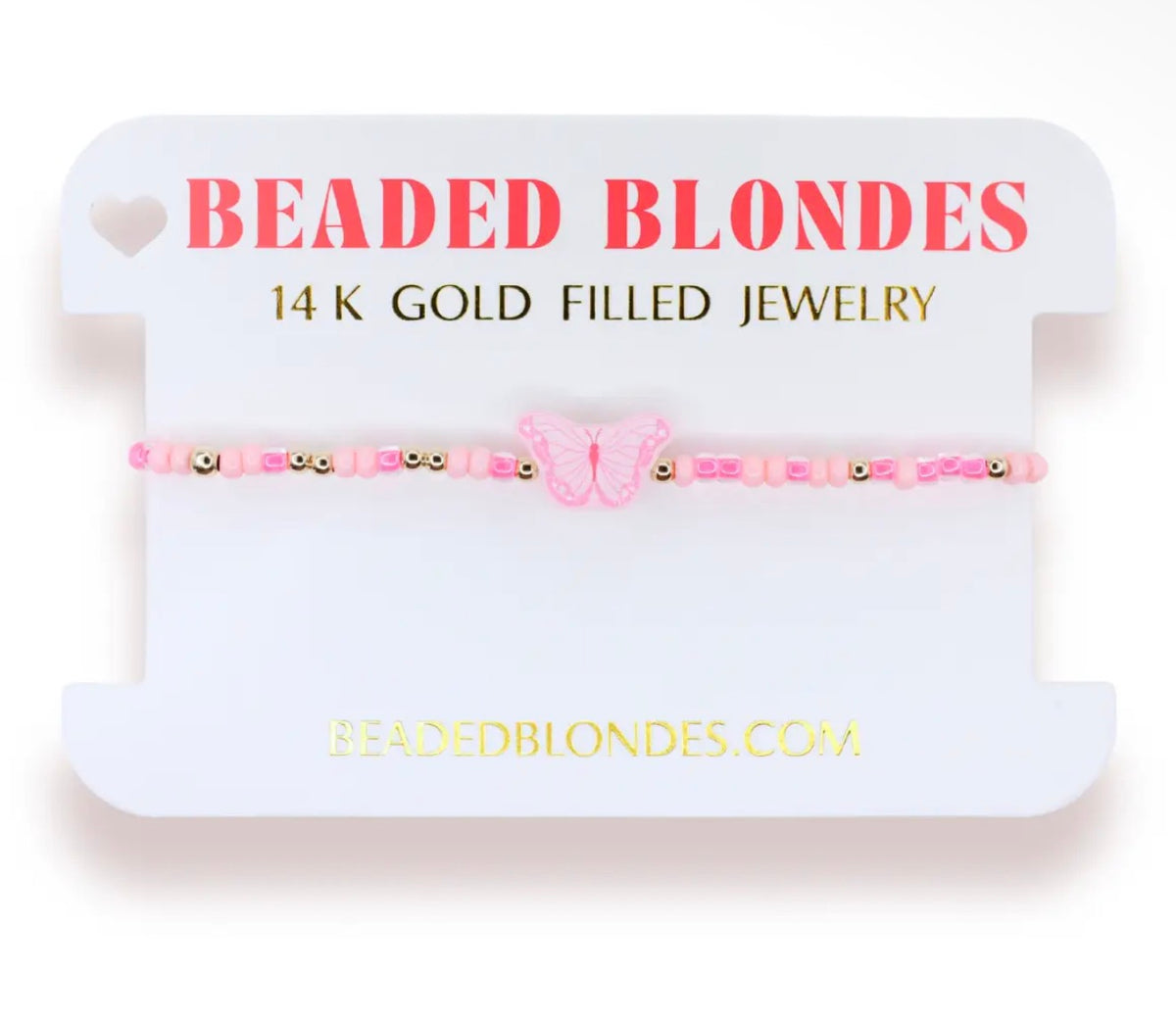 Butterfly Braceleton Pink Sprinkle: Standard 6.75 inch