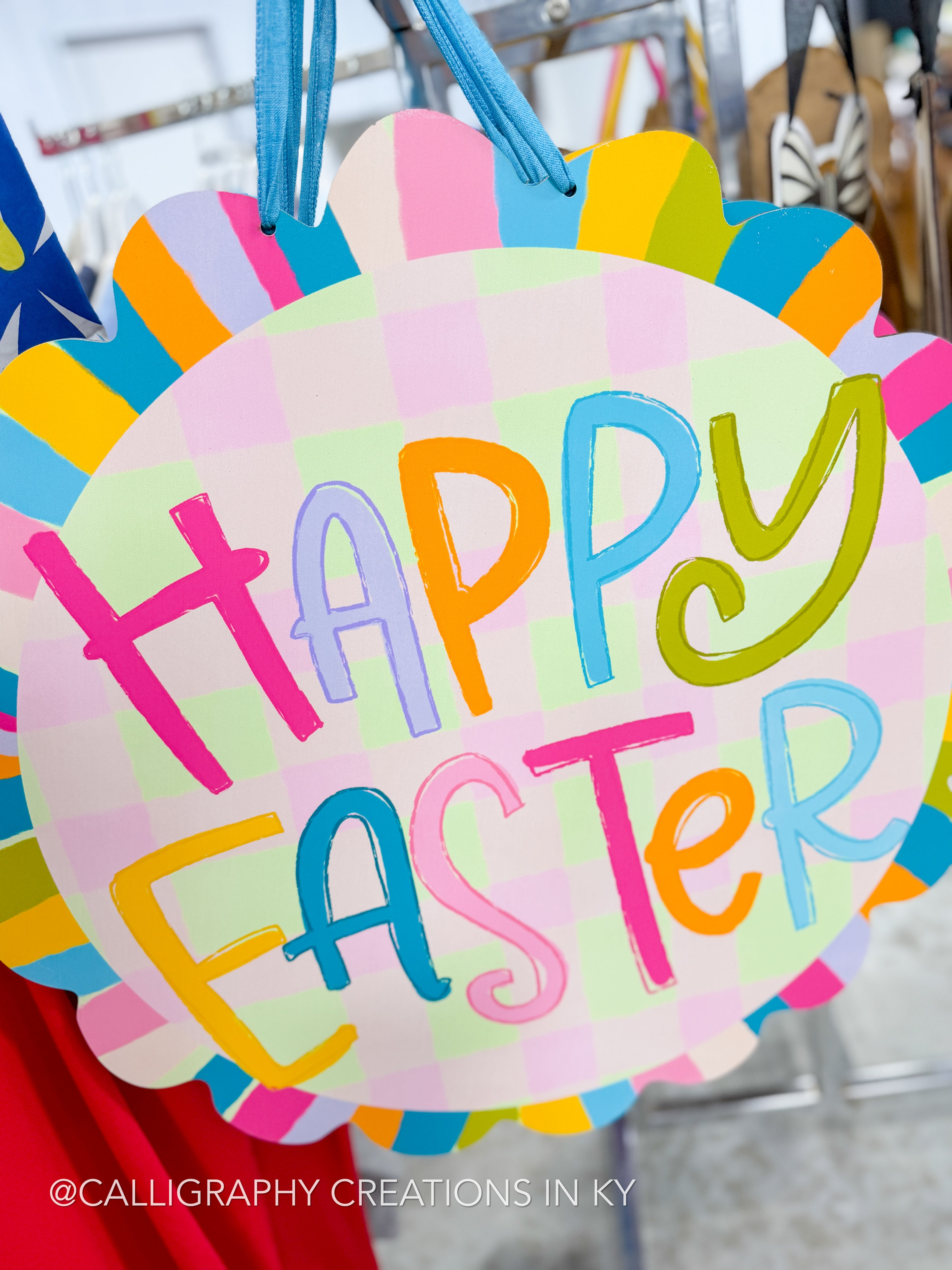 Happy Easter Scallop Doodles By Rebekah Door Hanger *LOCAL PICKUP ONLY*