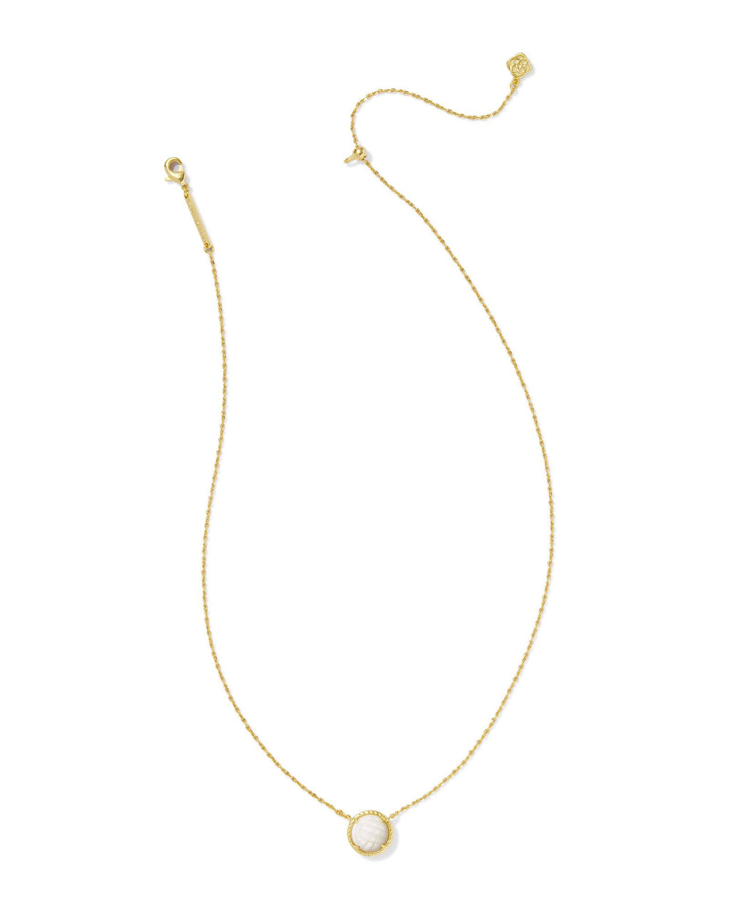 Kendra Scott Volleyball Short Pendant Necklace - Gold White Mother Of Pearl