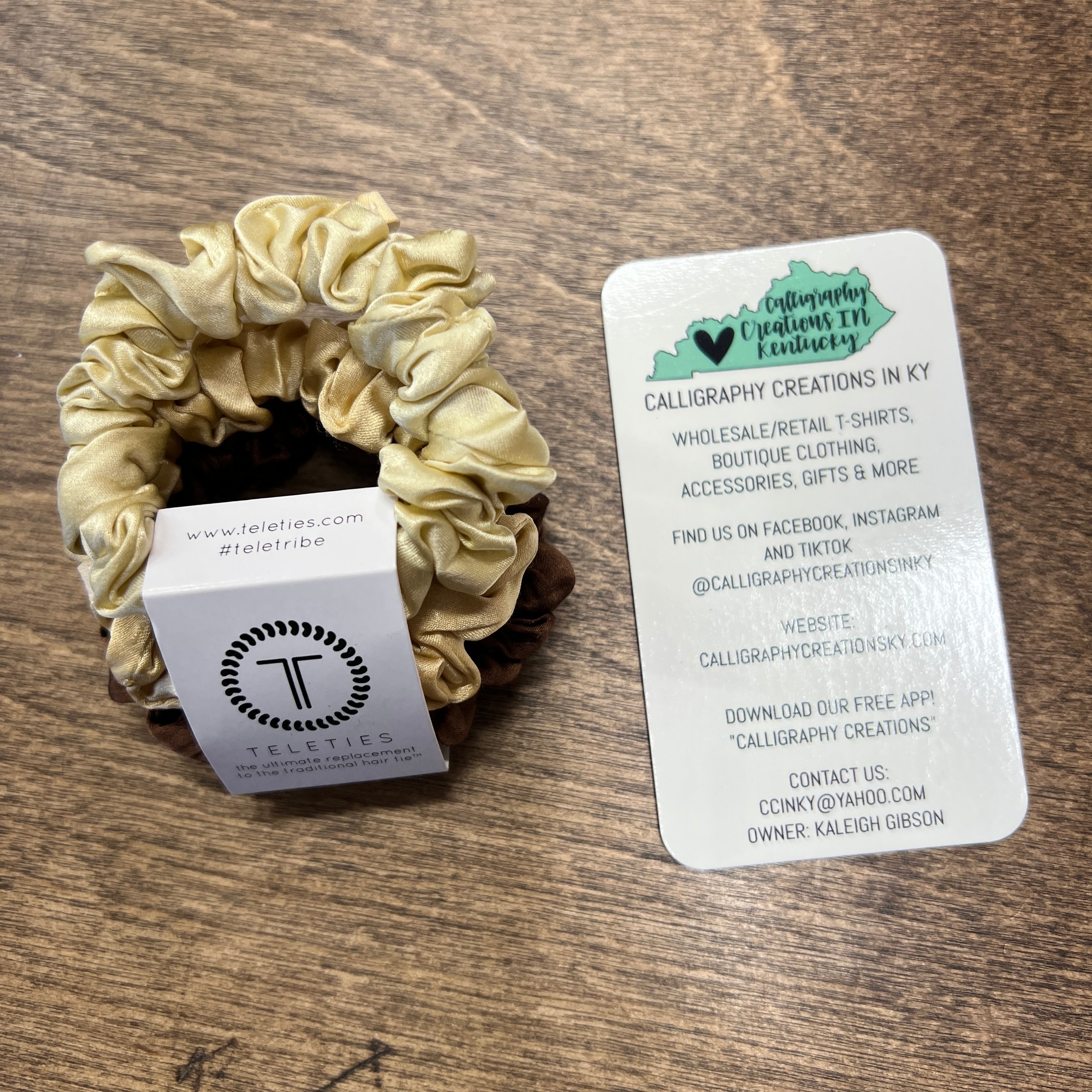 Neutral Small Teleties Scrunchie-3 Pack