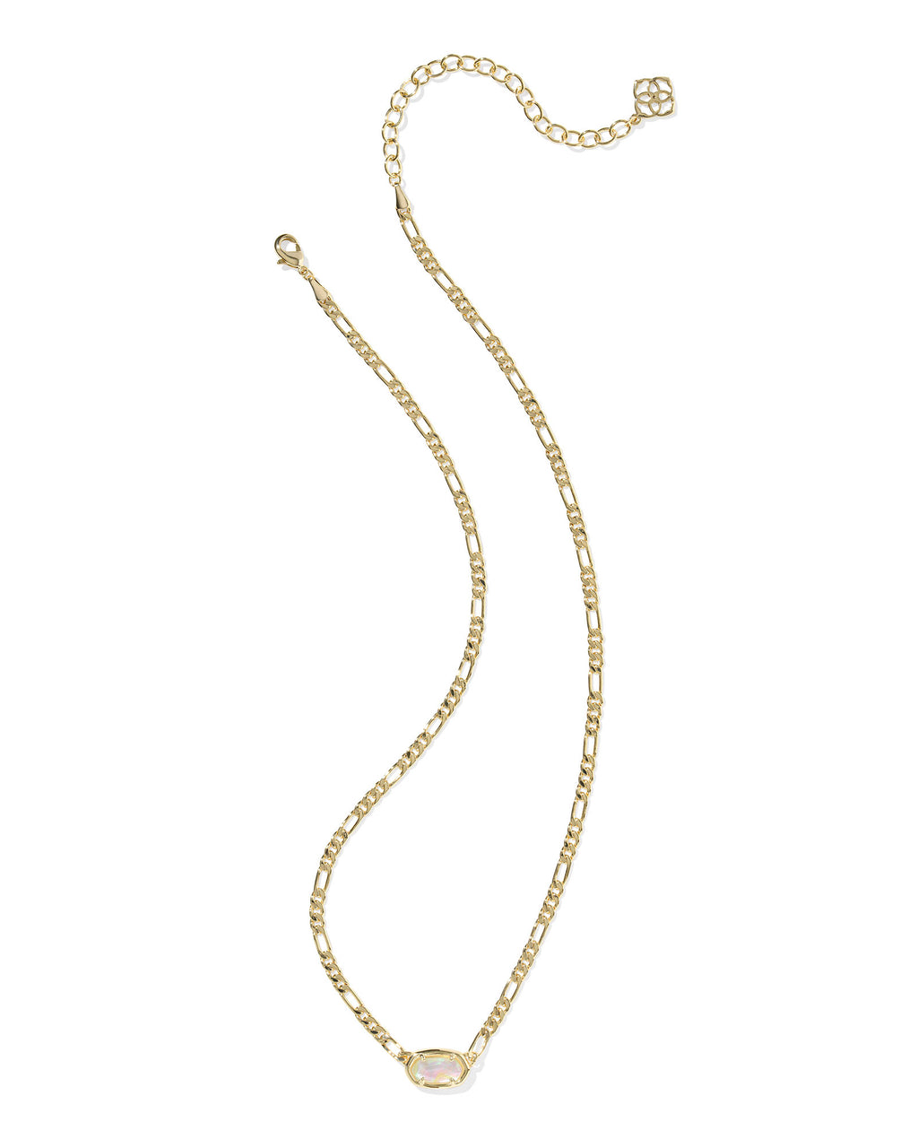 Kendra Scott Elisa Figaro Chain Short Pendant Necklace - Gold Iridescent Abalone