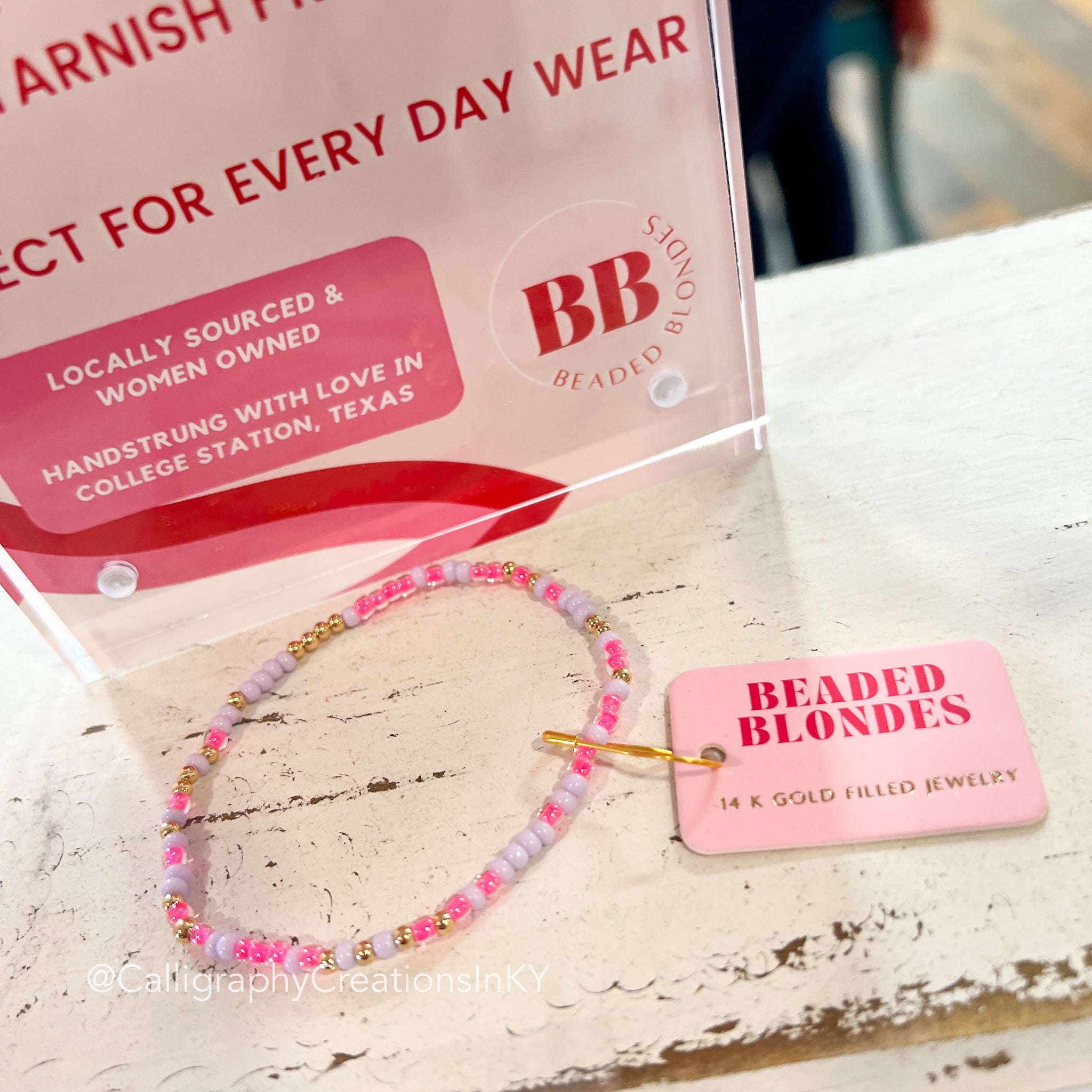 Hot Pink & Lilac Sprinkle Beaded Blondes Bracelet
