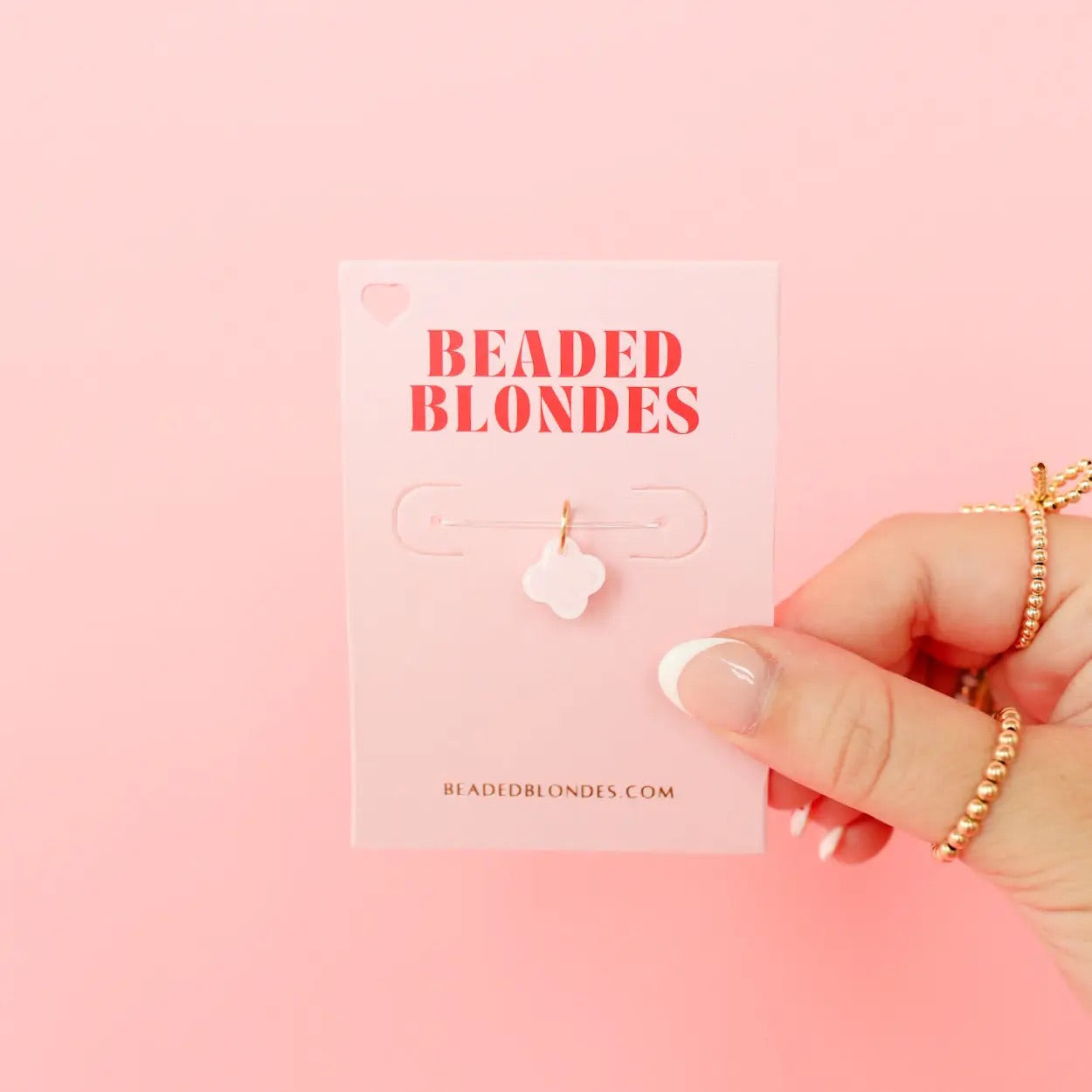 Pink Clover Charm (Interchangable) • Beaded Blondes