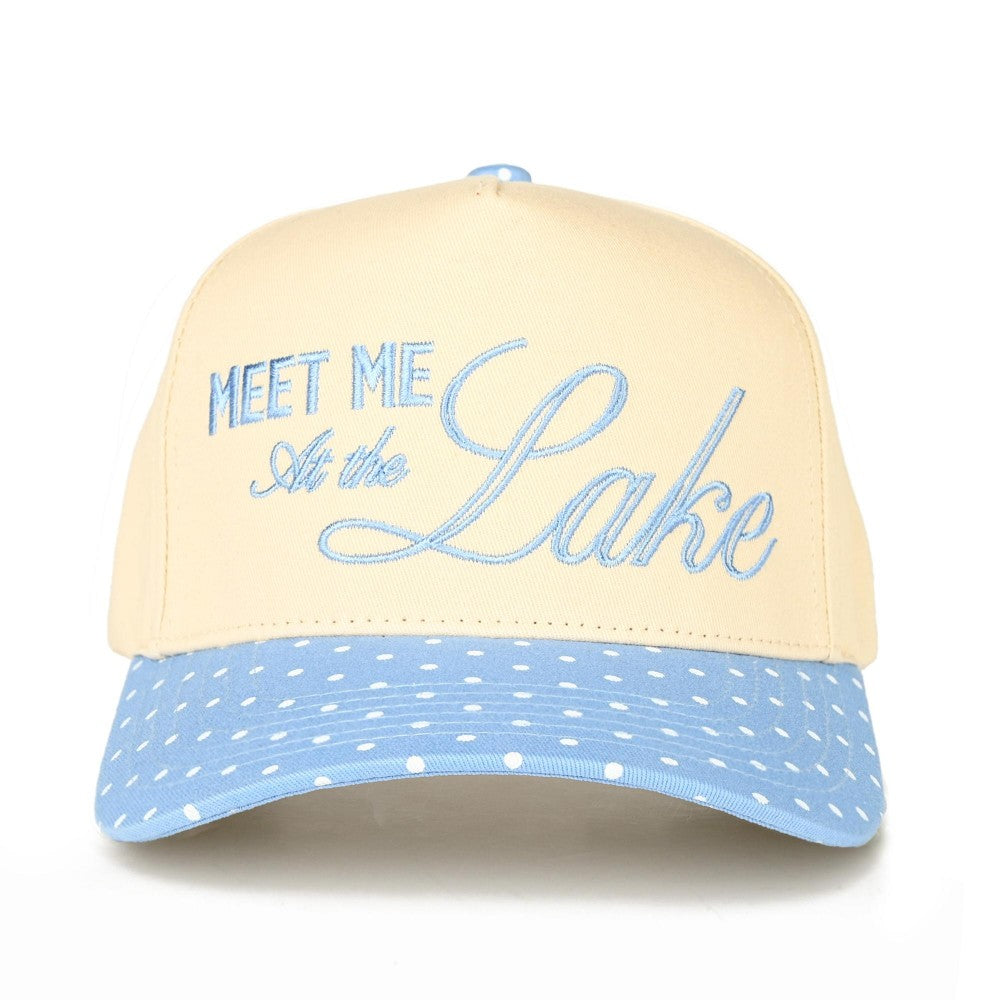 Polka Dot Meet Me At The Lake Embroidered Hat