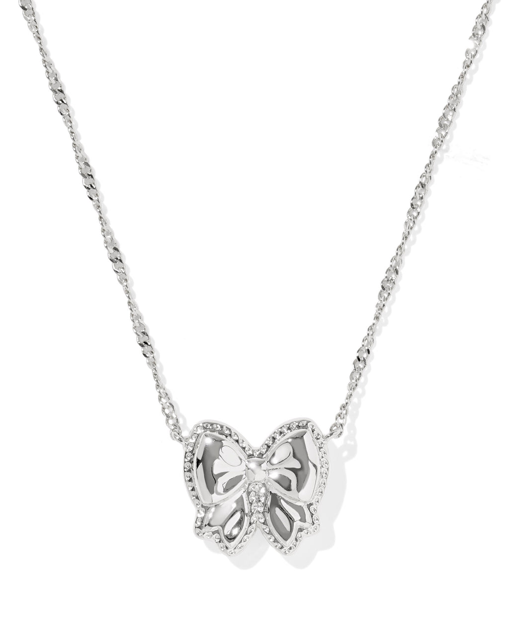 Kendra Scott Haley Bow Short Pendant Necklace - Silver Ivory Mother Of Pearl
