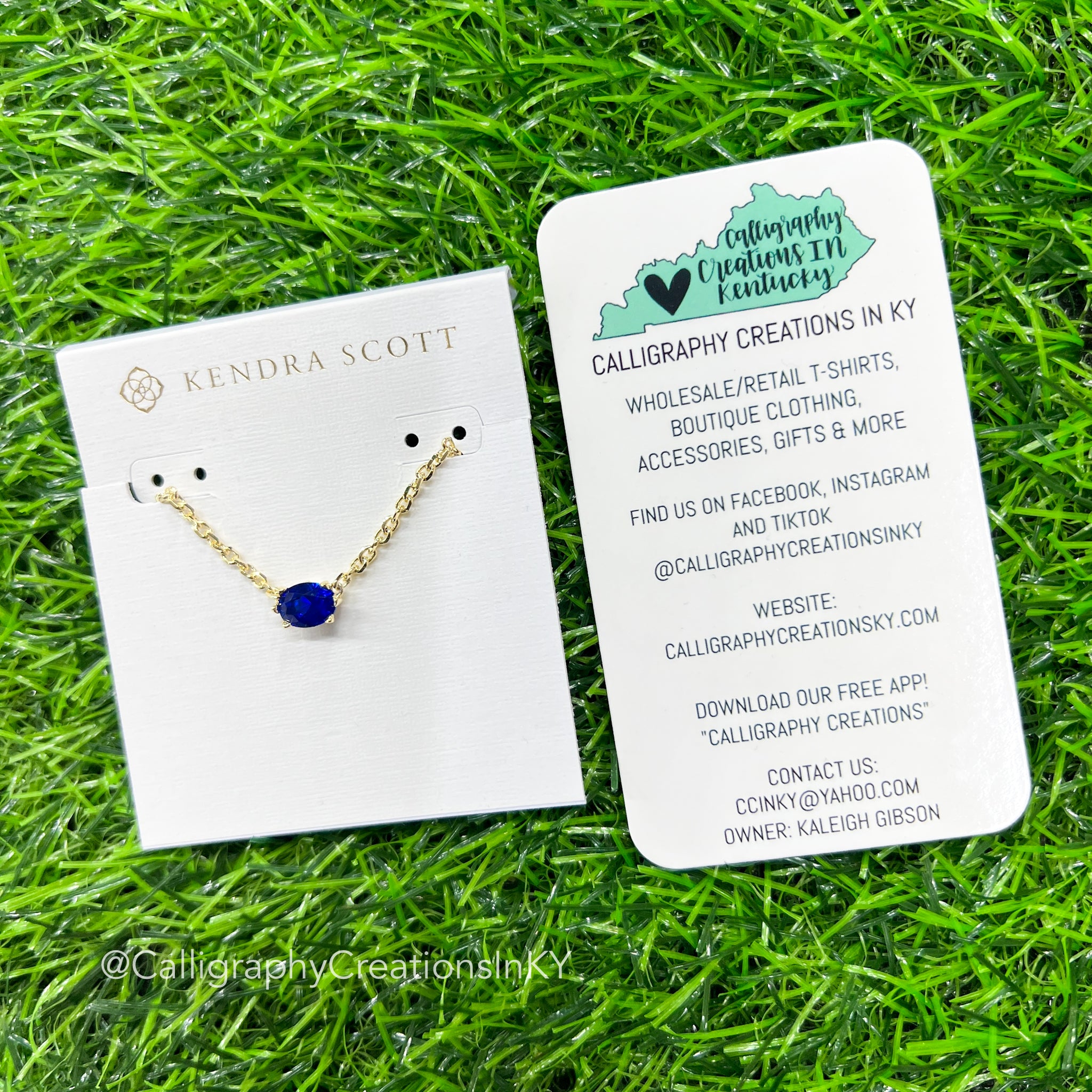 Kendra Scott Cailin Pendant Necklace - Gold Blue Crystal