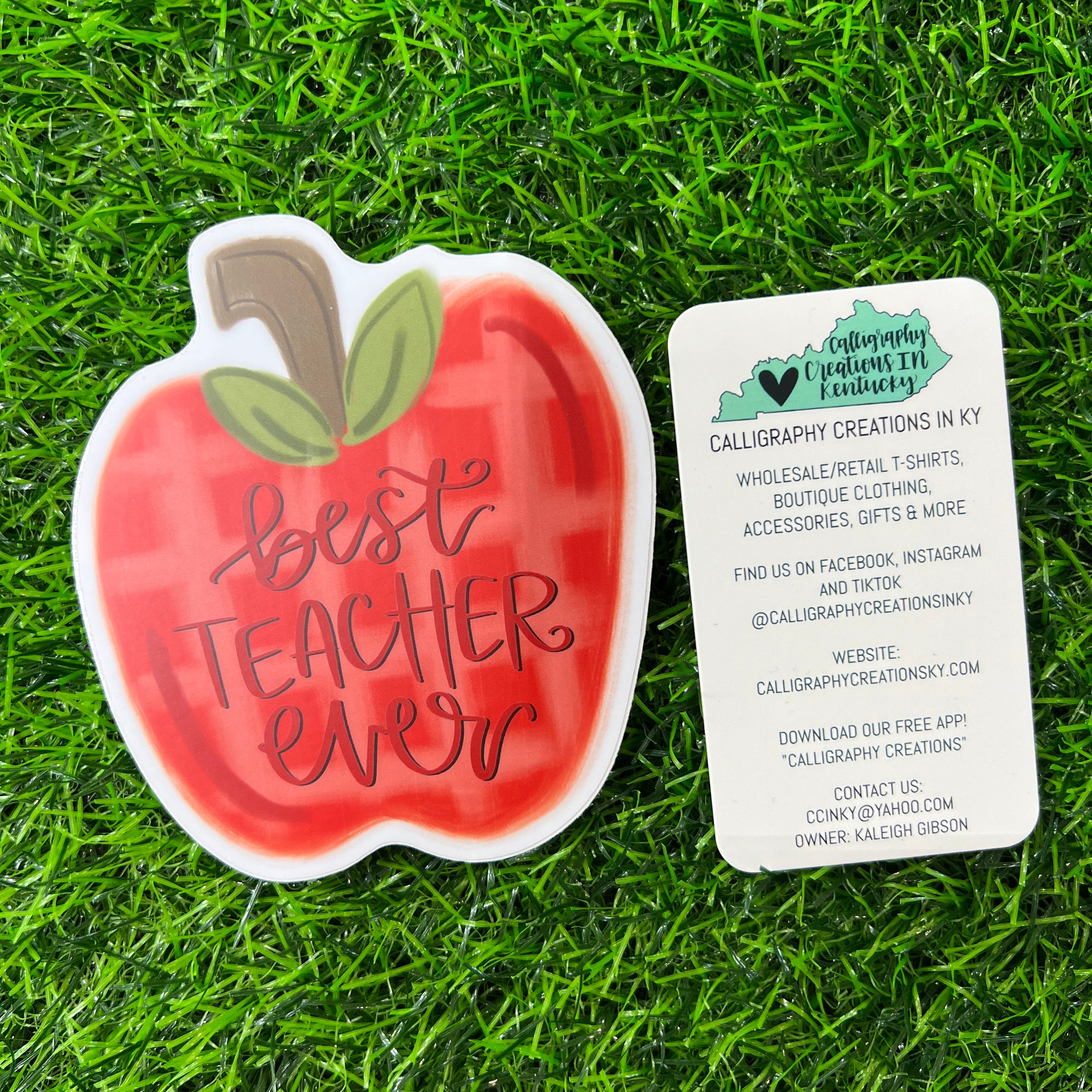 Best Teacher Ever Apple Sticker - Doodles By Rebekah