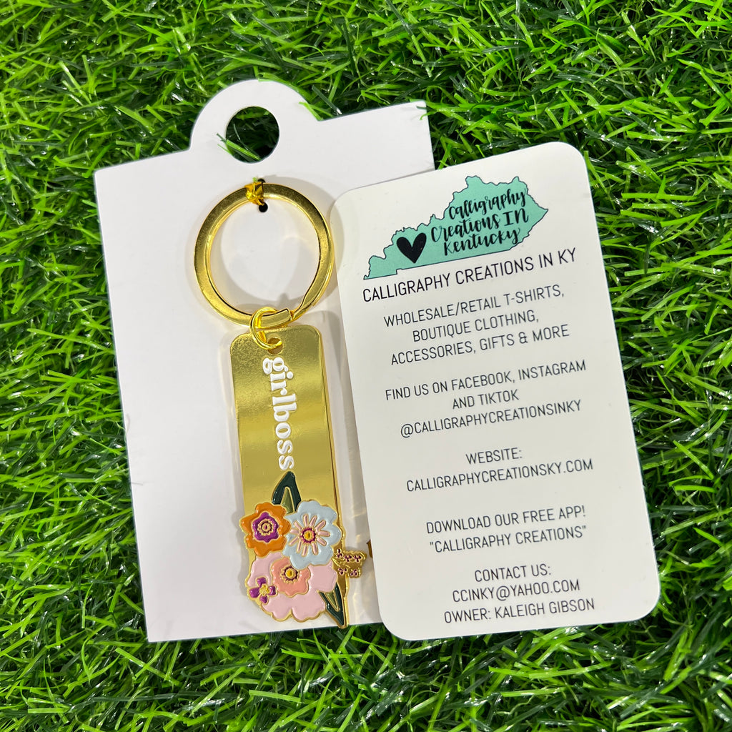 Enamel Girl Boss Keychain