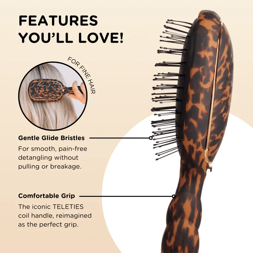 TELETIES Detangler Hair Brush for Fine Hair – Tortoise