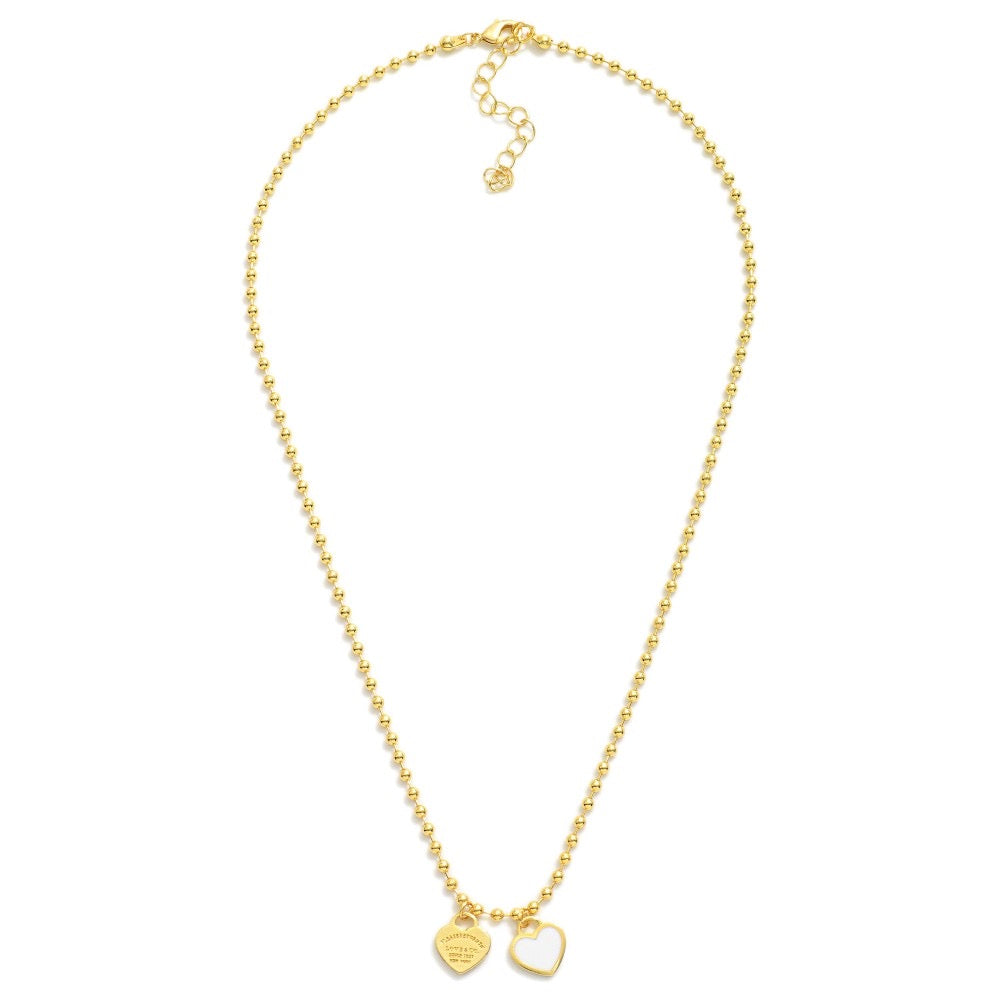 Ball Chain Heart Necklaces