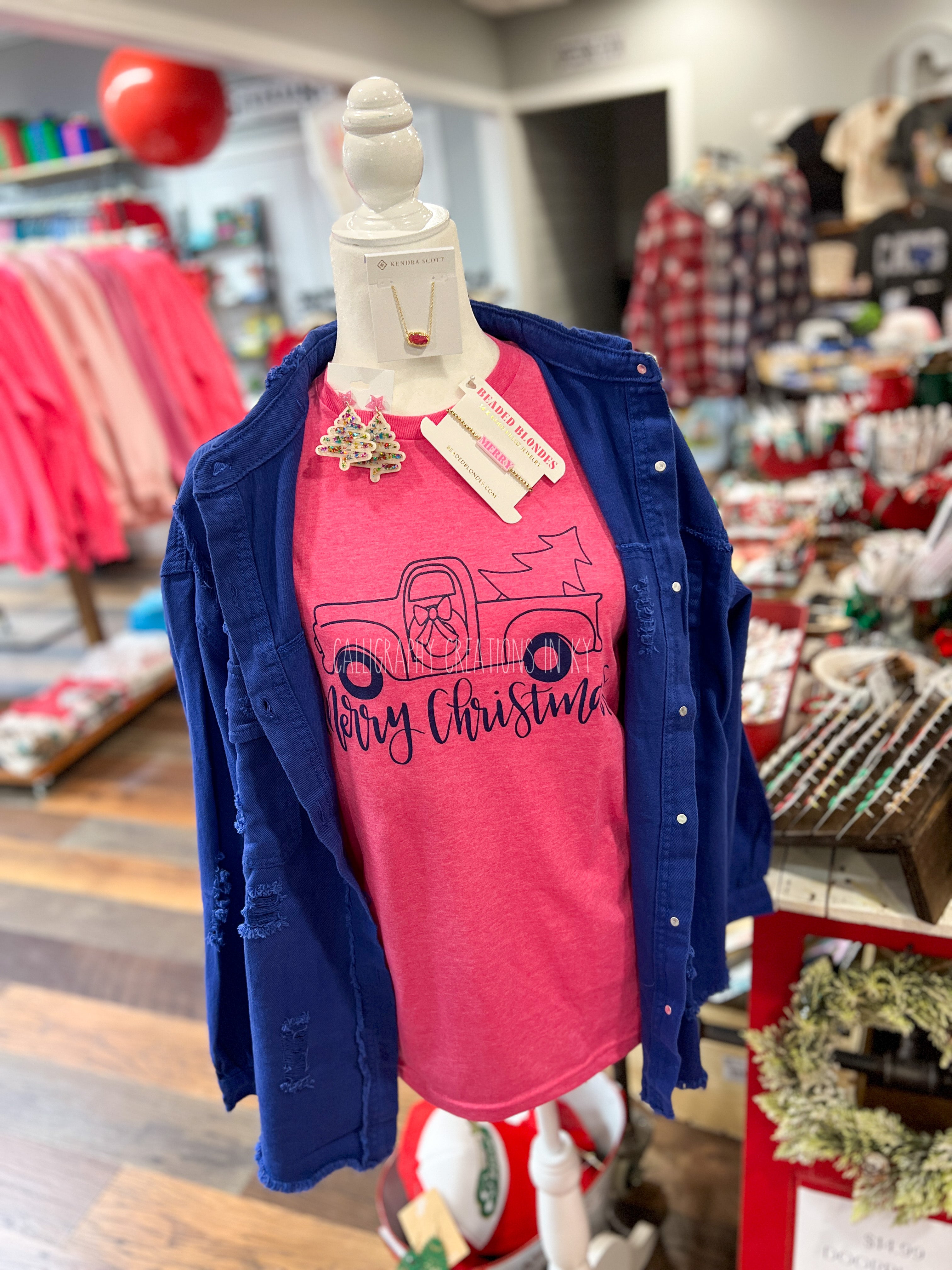 Royal Blue Distressed Shacket – Calligraphy Creations In KY