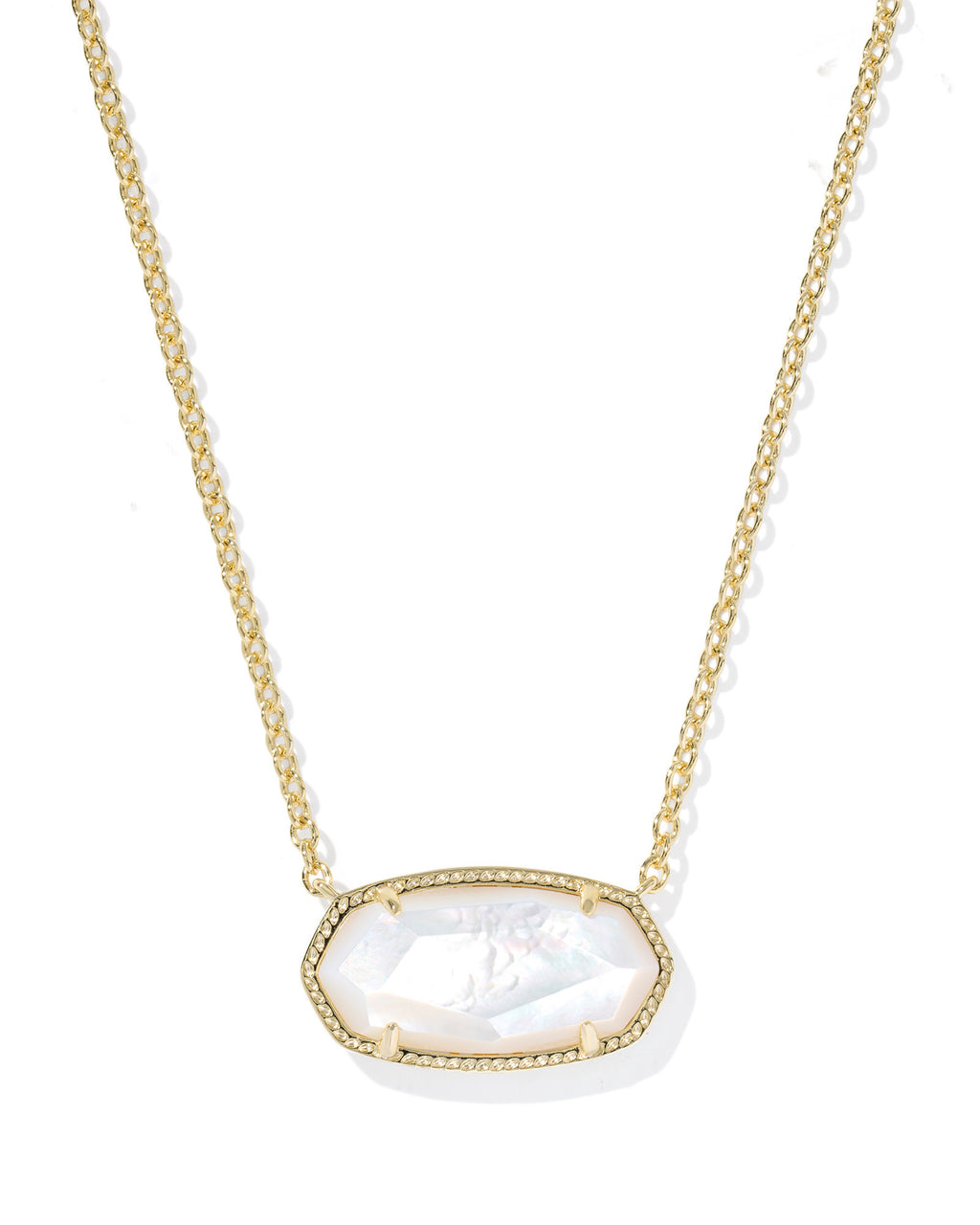 Kendra Scott Elisa Statement Short Pendant Necklace - Gold Ivory Mother Of Pearl