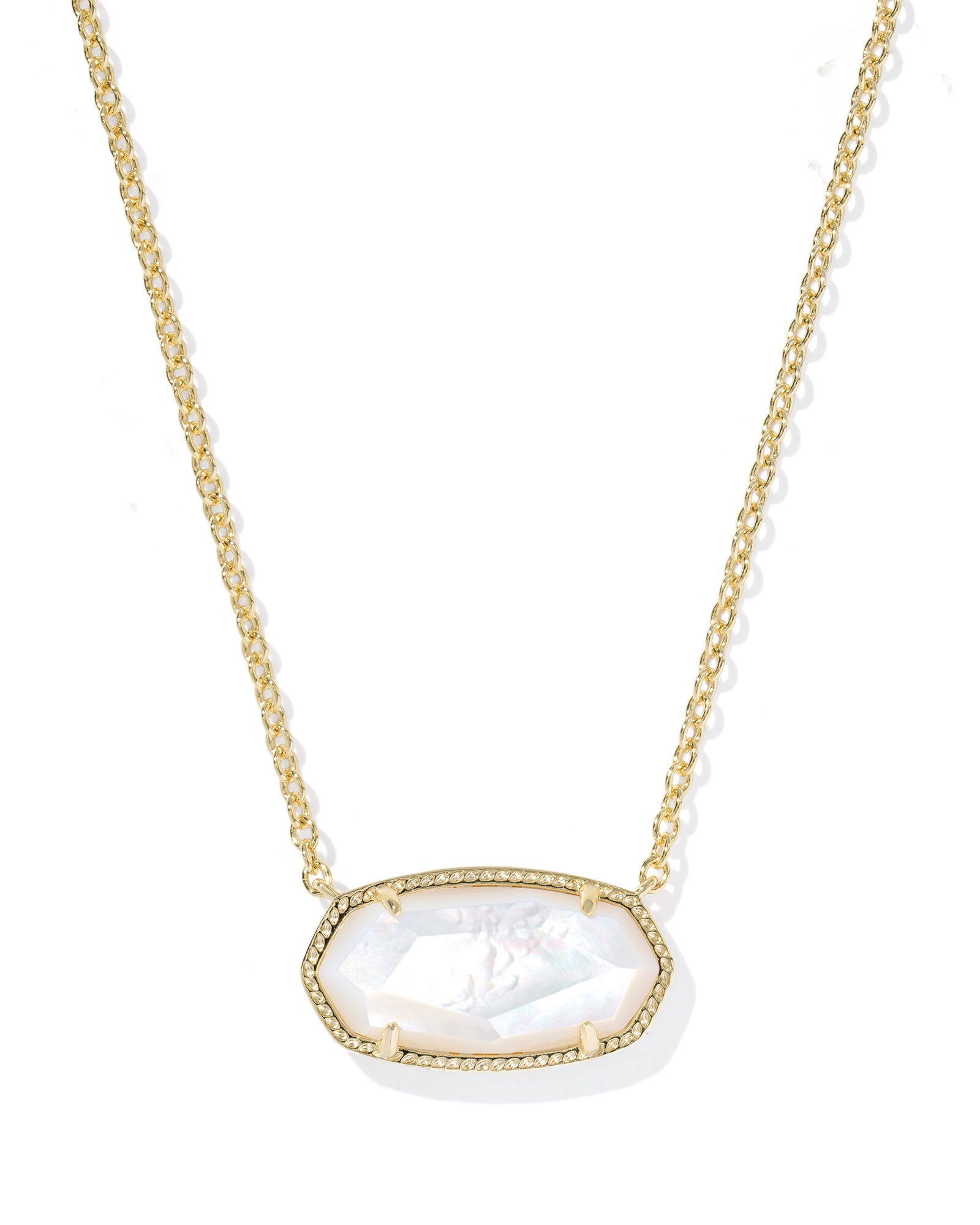 Kendra Scott Elisa Statement Short Pendant Necklace - Gold Ivory Mother Of Pearl