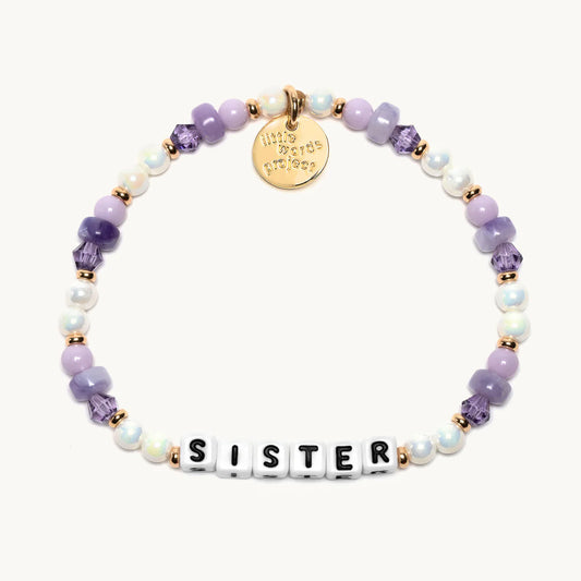 Sister / Purple Punch Little Words Project Beaded Bracelet