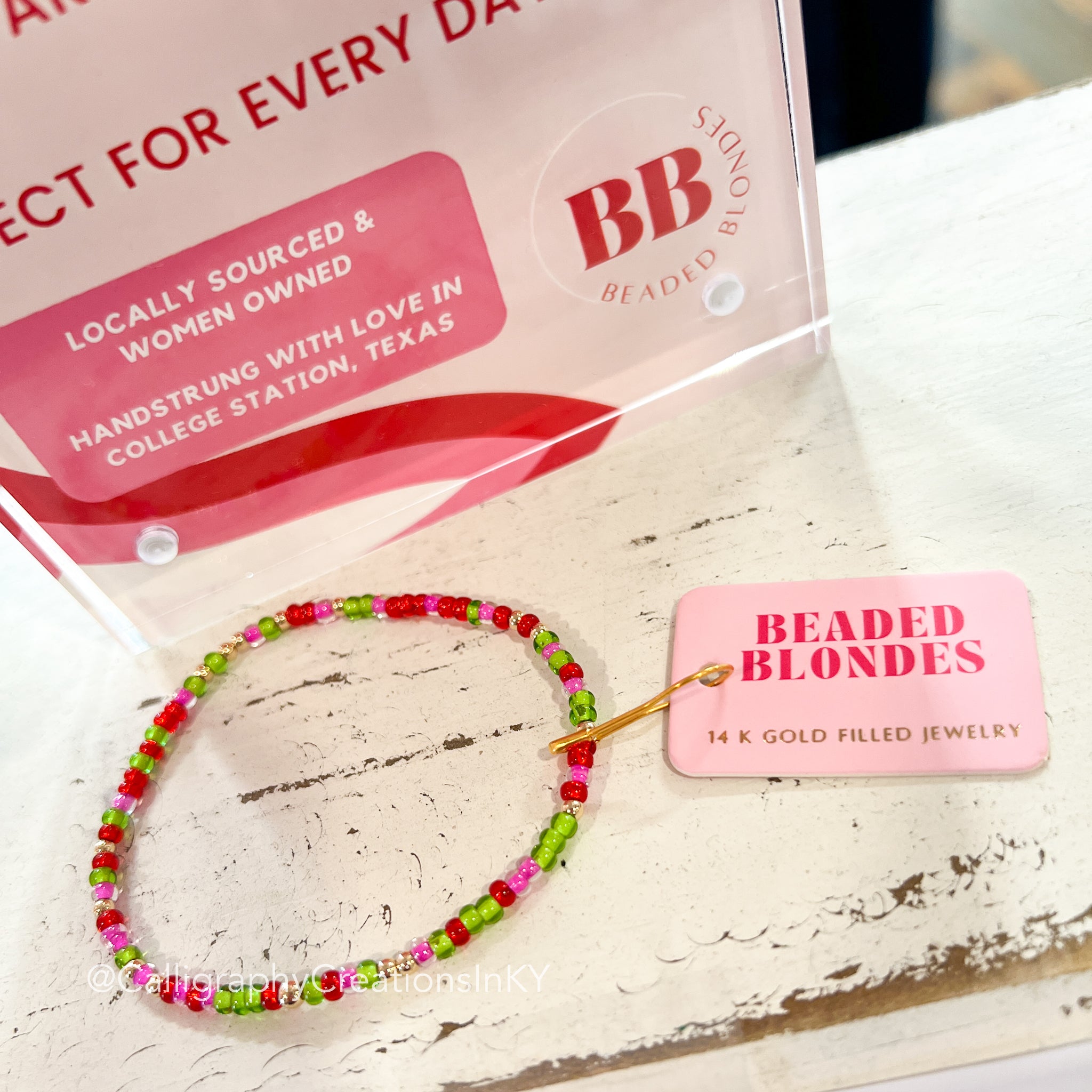Holiday Spirit Sprinkle Beaded Blondes Bracelet