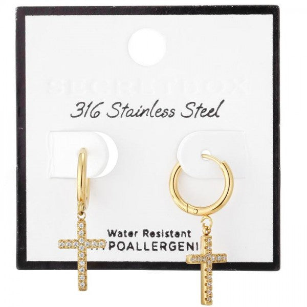 Stainless Steel Cross Earrings
