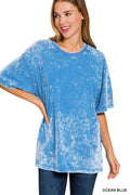 Ocean Blue | Washed Short Sleeve Top *FINAL SALE*