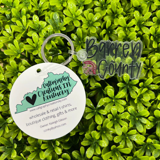 Hand-Lettered Barren County Keychain
