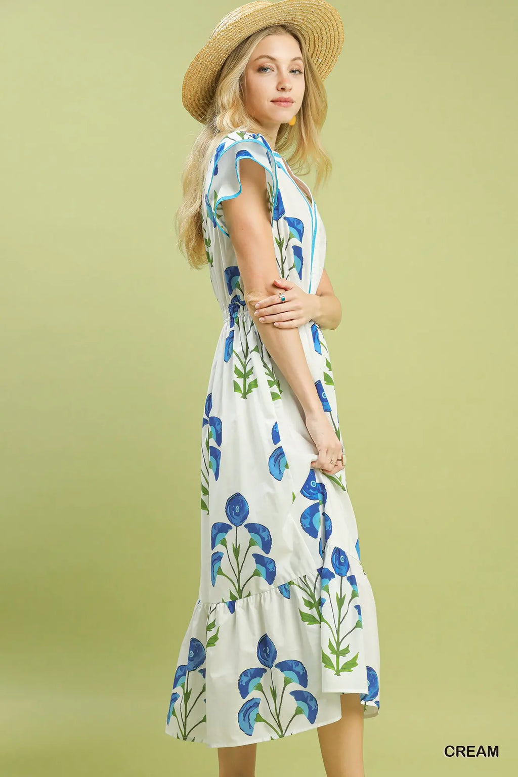 Cream/Blue | Carly Dress