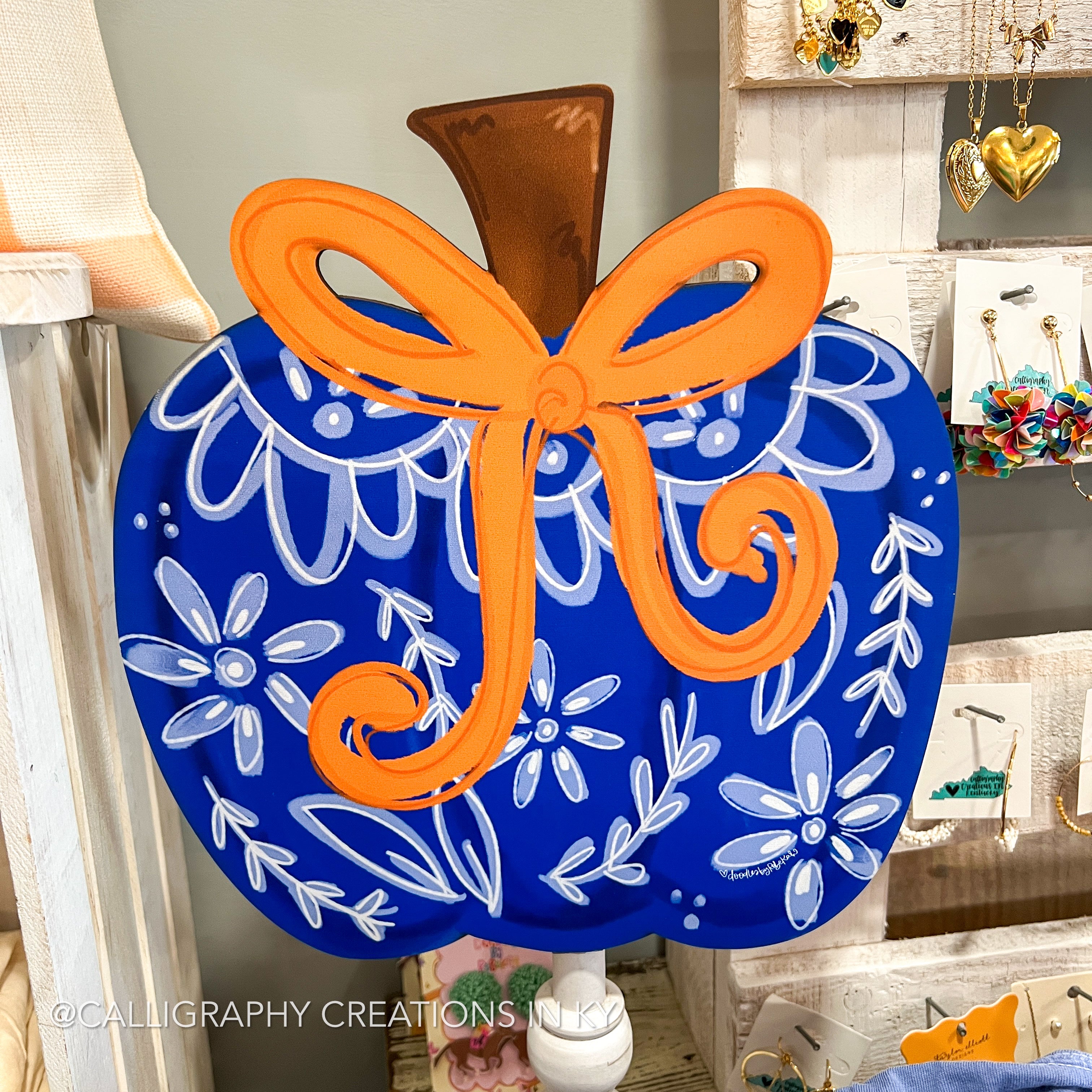 Blue Pumpkin Topper - Doodles By Rebekah