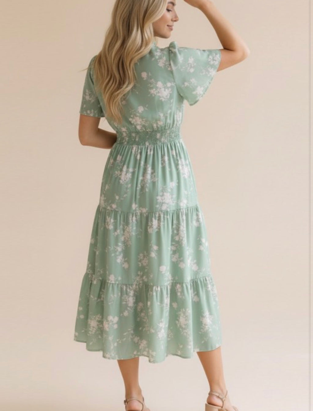 Sage Floral Dress *FINAL SALE*