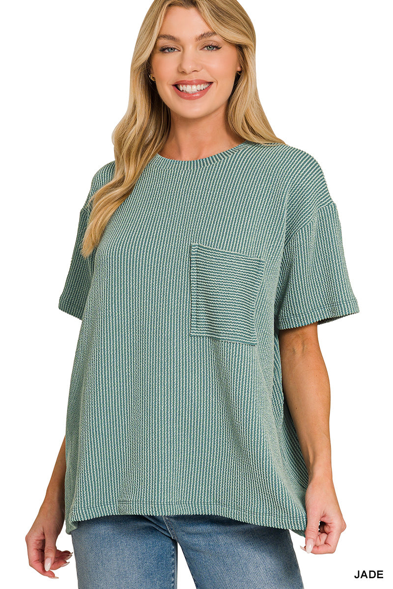 Jade | Ribbed Pocket Top
