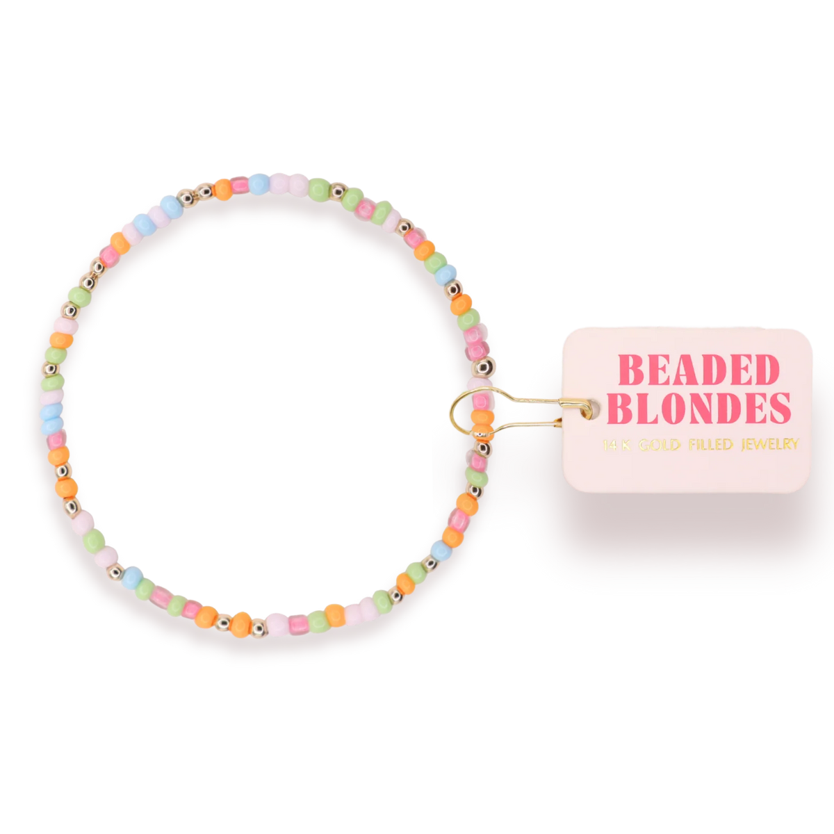  custom sprinkle is an exclusive colorway for the Beaded Blondes x Callie Danielle collection. The sprinkle is a mix of 2.5mm 14k gold filled & czech glass beads. The pattern varies on each bracelet making it unique. 

• Handstrung in College Station, Texas. Sourced in the US.

• Waterproof, workout proof & tarnish proof