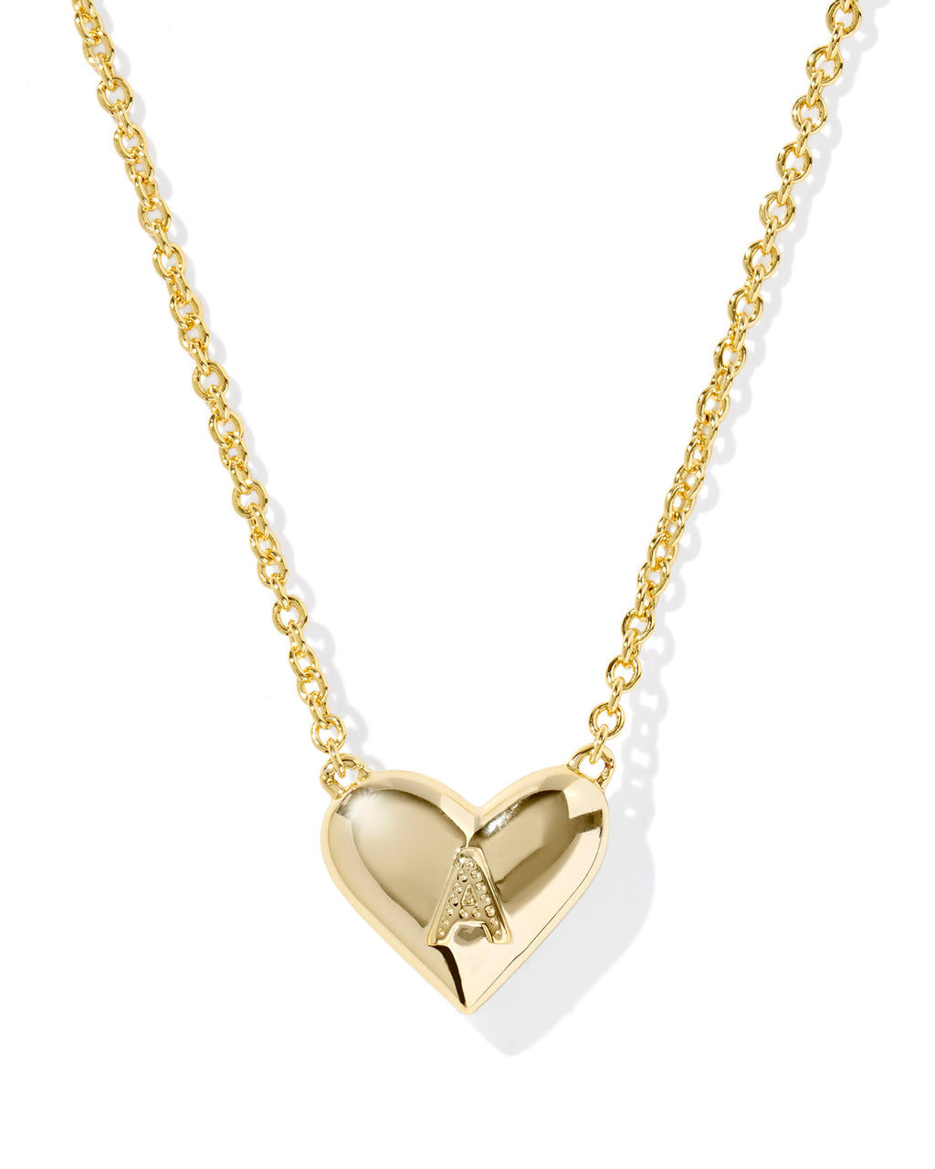 Kendra Scott Heart Letter A Short Pendant Necklace - Gold Ivory Mother Of Pearl