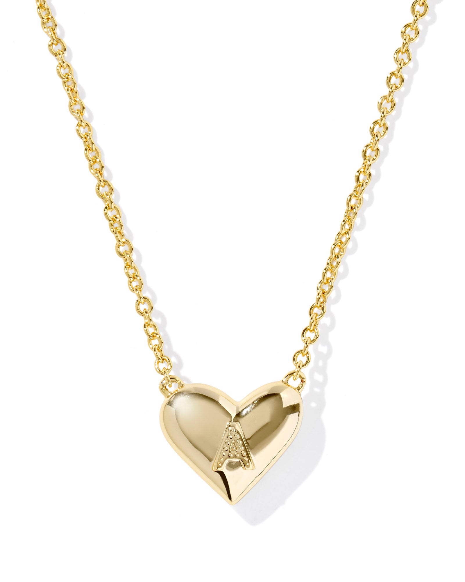 Kendra Scott Heart Letter A Short Pendant Necklace - Gold Ivory Mother Of Pearl