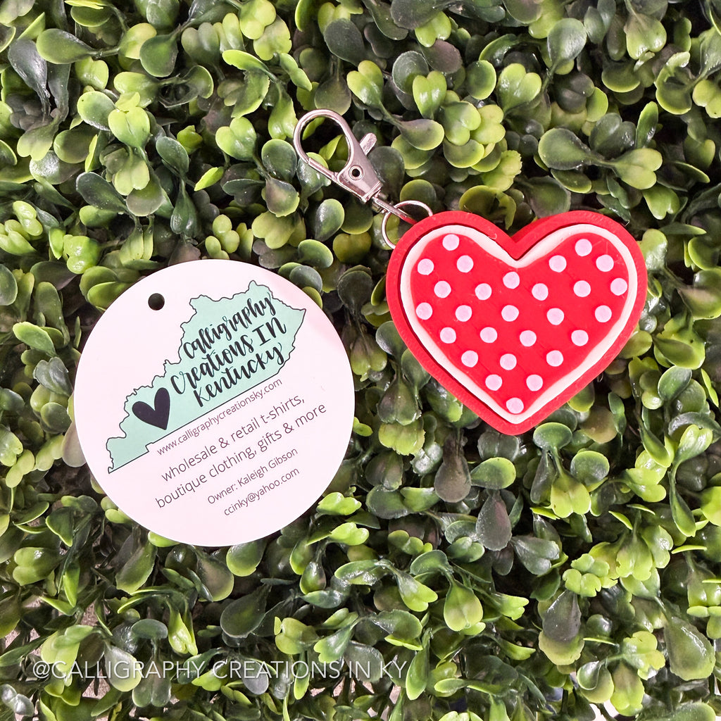 Dotted Heart Fidget Clicker Keychain