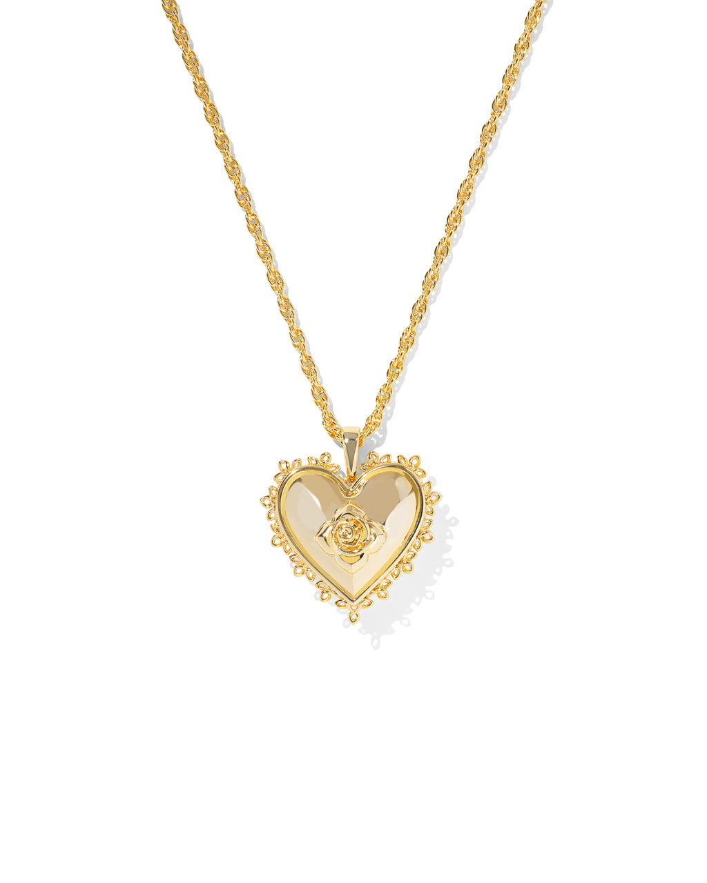 Kendra Scott Mallory Rose Locket Necklace - Gold Metal
