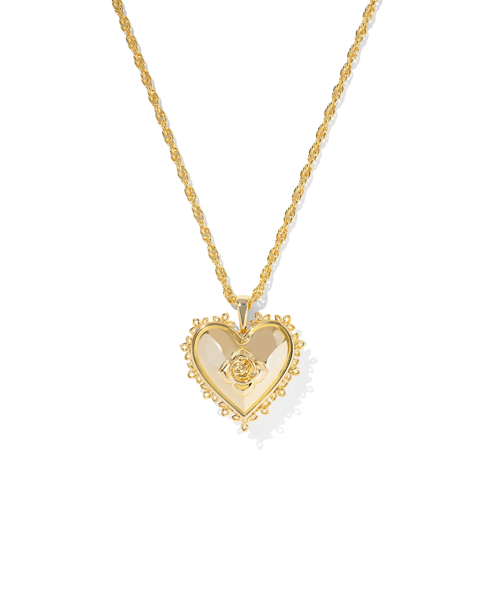Kendra Scott Mallory Rose Locket Necklace - Gold Metal
