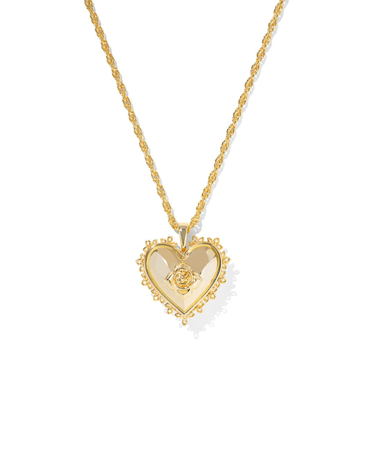 Kendra Scott Mallory Rose Locket Necklace - Gold Metal