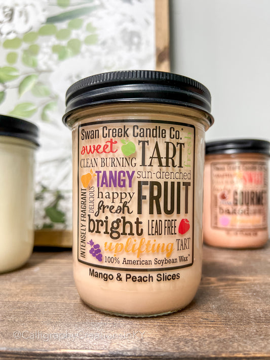 SCC Mango & Peach Slices-Small 12 oz Candle FINAL SALE